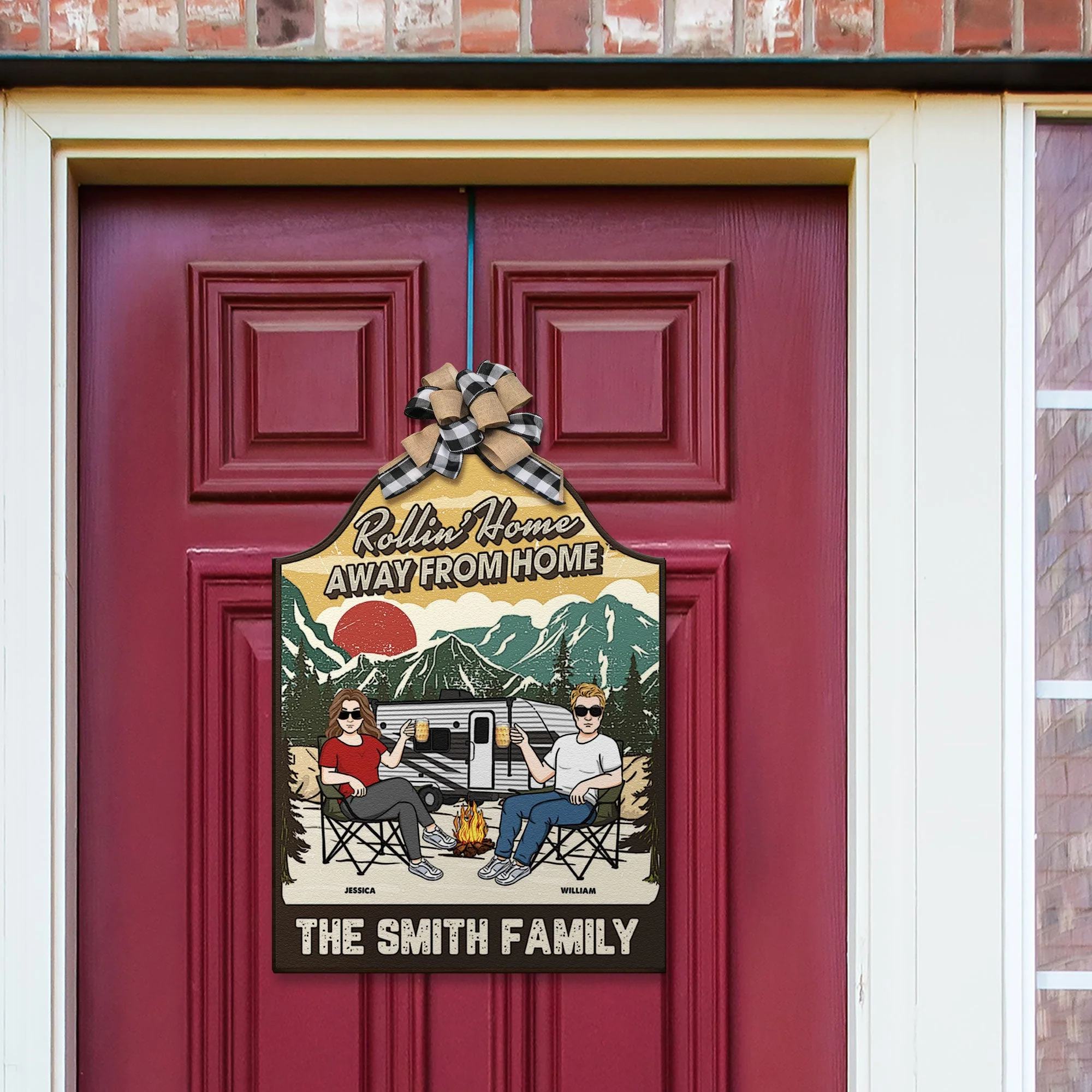 Happy Campers- Personalized Custom Shaped Wood Sign - Image 2