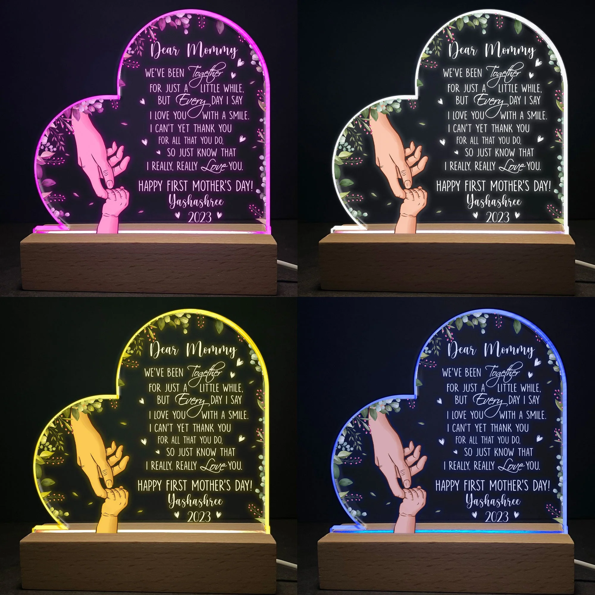 Happy First Mother's Day - Personalized LED Light - Image 4