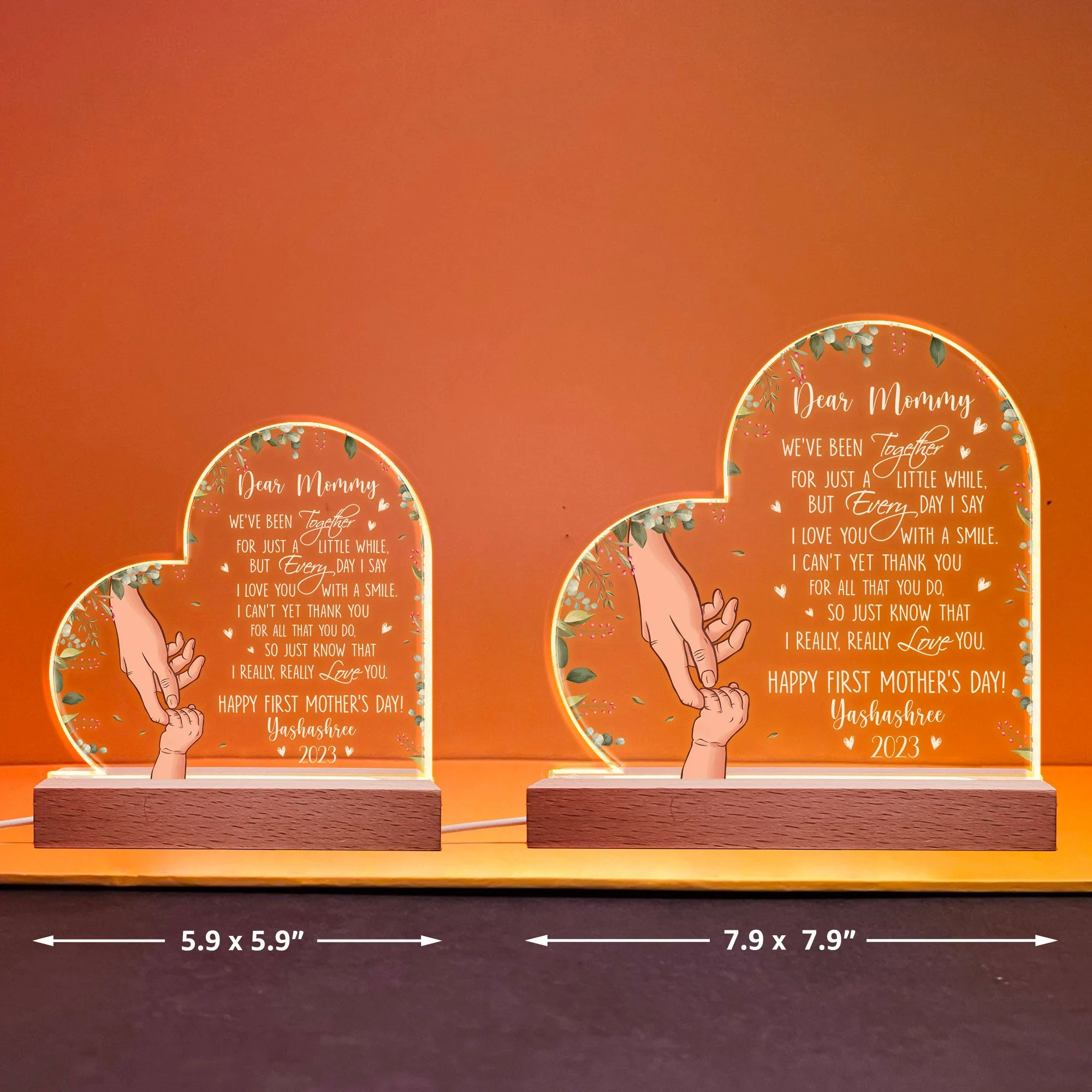 Happy First Mother's Day - Personalized LED Light - Image 6