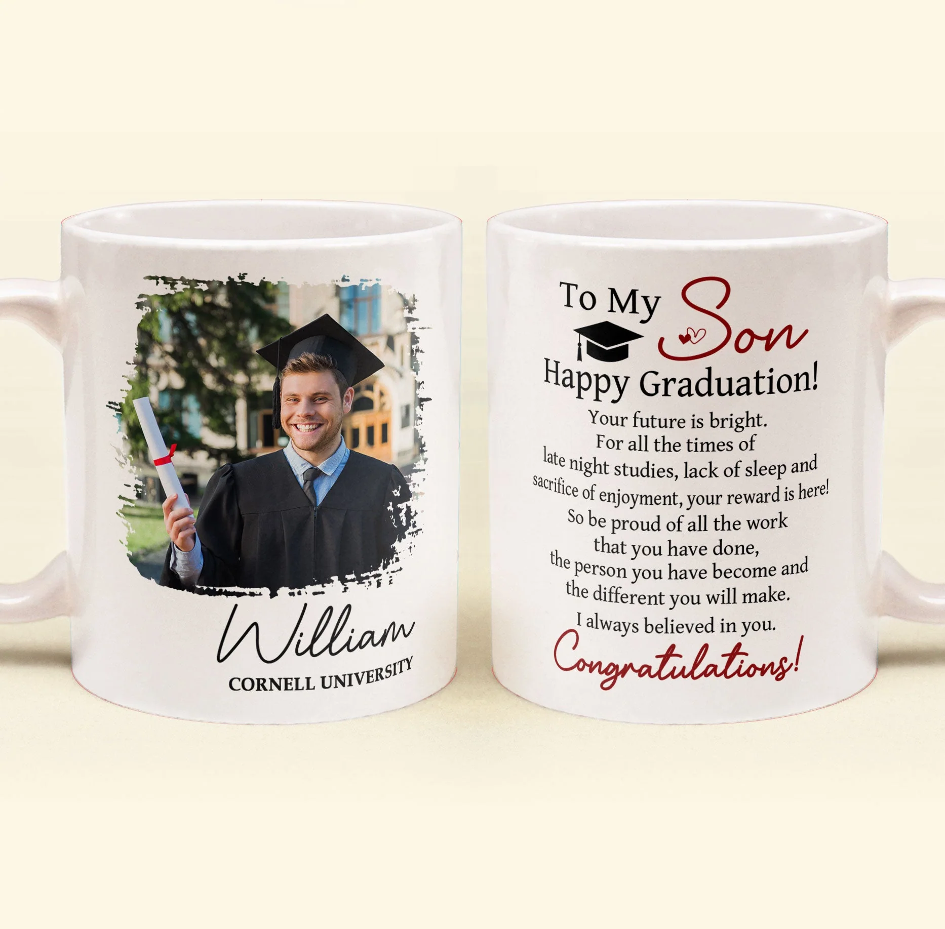 Happy Graduation Your Future Is Bright - Personalized Photo Mug - Image 2