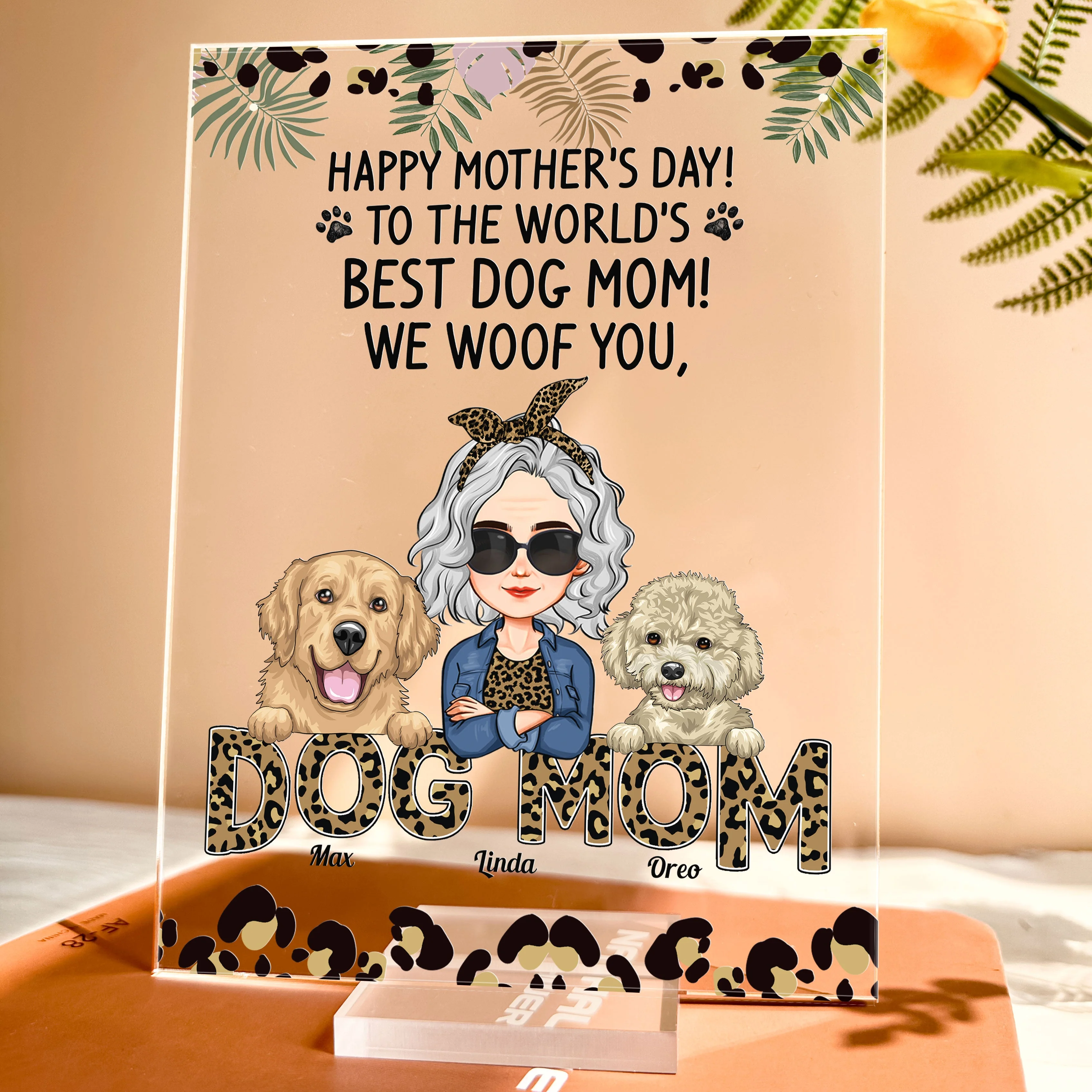 Happy Mother's Day We Woof You - Personalized Acrylic Plaque - Image 4