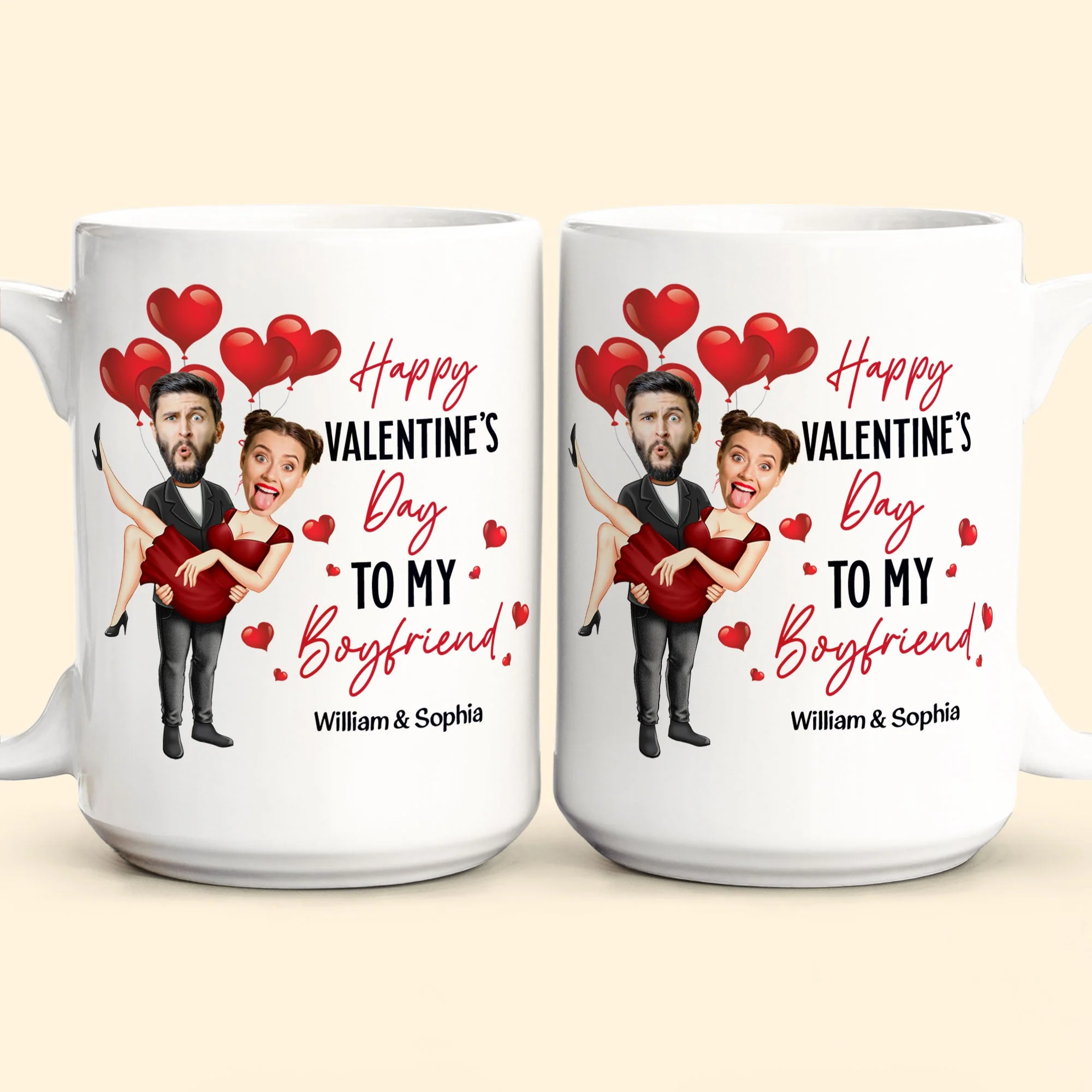 Happy Valentine's Day To My Love - Personalized Photo Mug - Valentine's Day Gifts For Men, Husband, Him, Boyfriend - Image 5