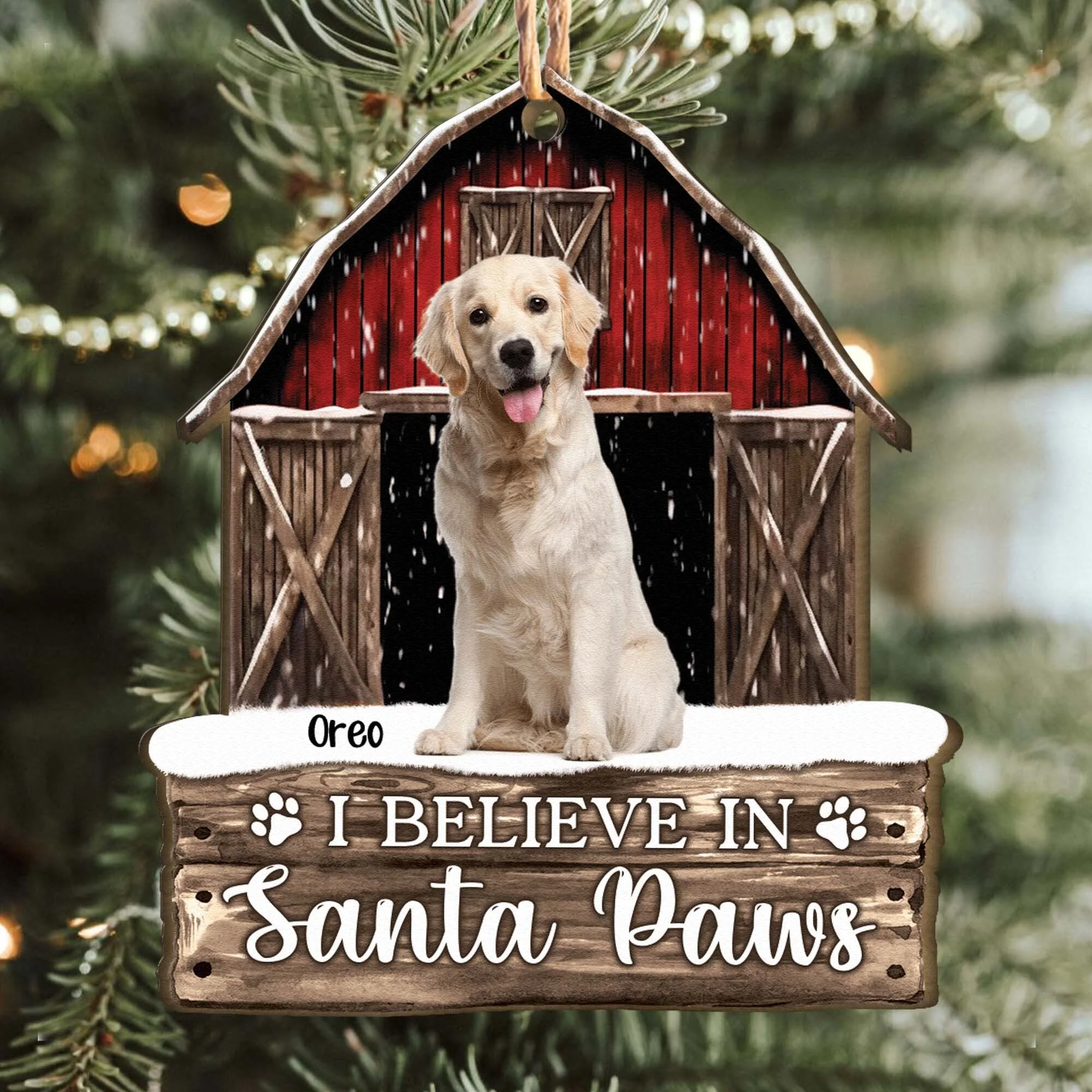 Have Yourself A Furry Little Christmas Pet Dog Cat - Personalized Wooden Ornament - Image 2