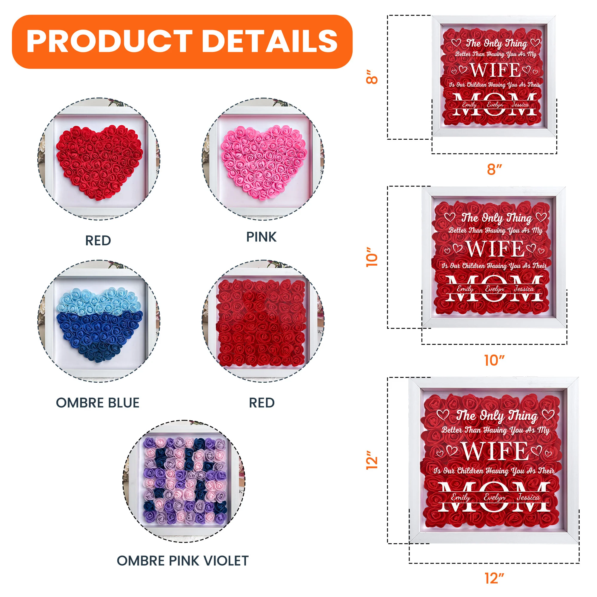 Having You As My Wife Mother's Day Gift - Personalized Flower Shadow Box With LED Light - Gift For Wife - Image 6