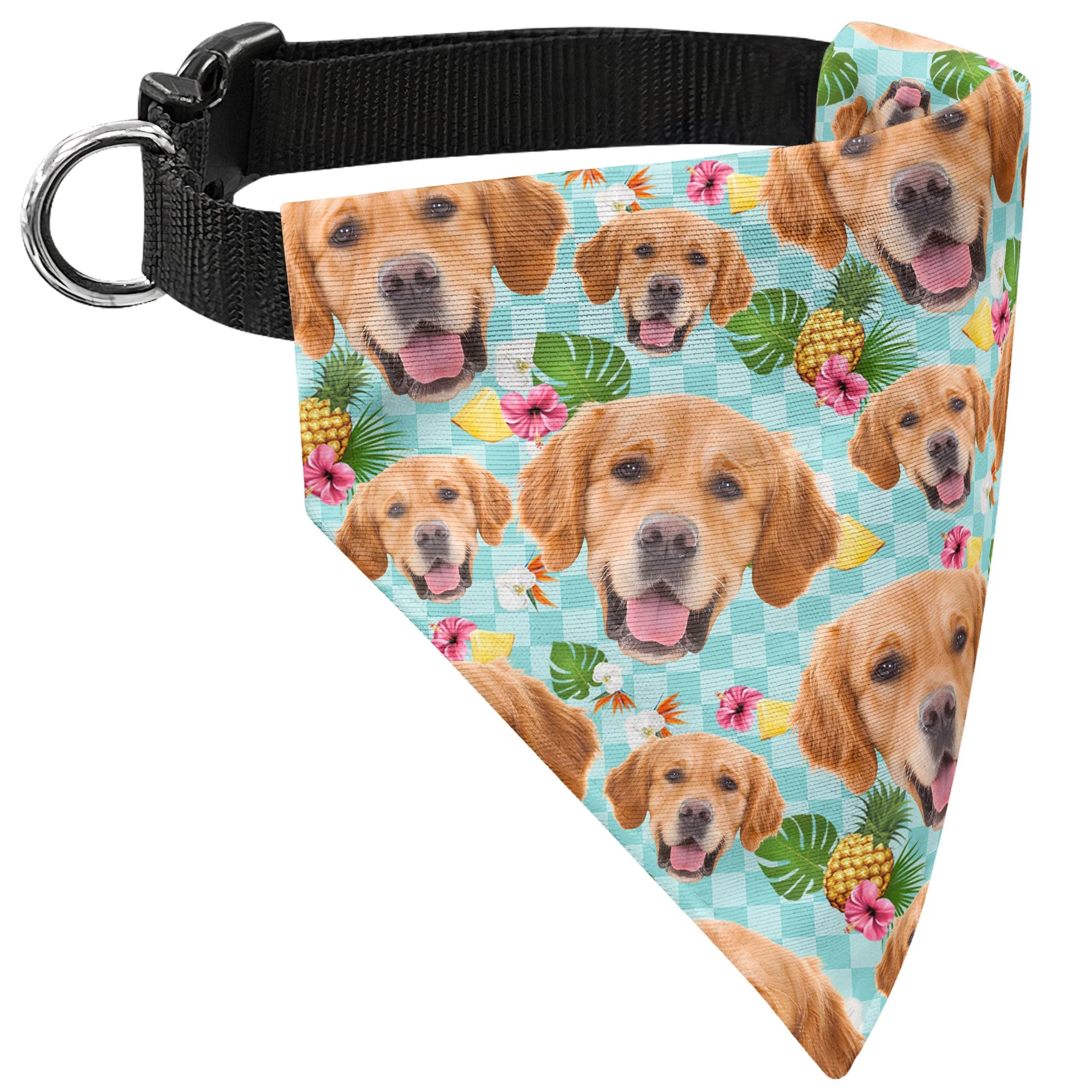 Hawaiian Bandana Pet Custom Face - Personalized Photo Bandana Collar - Image 7