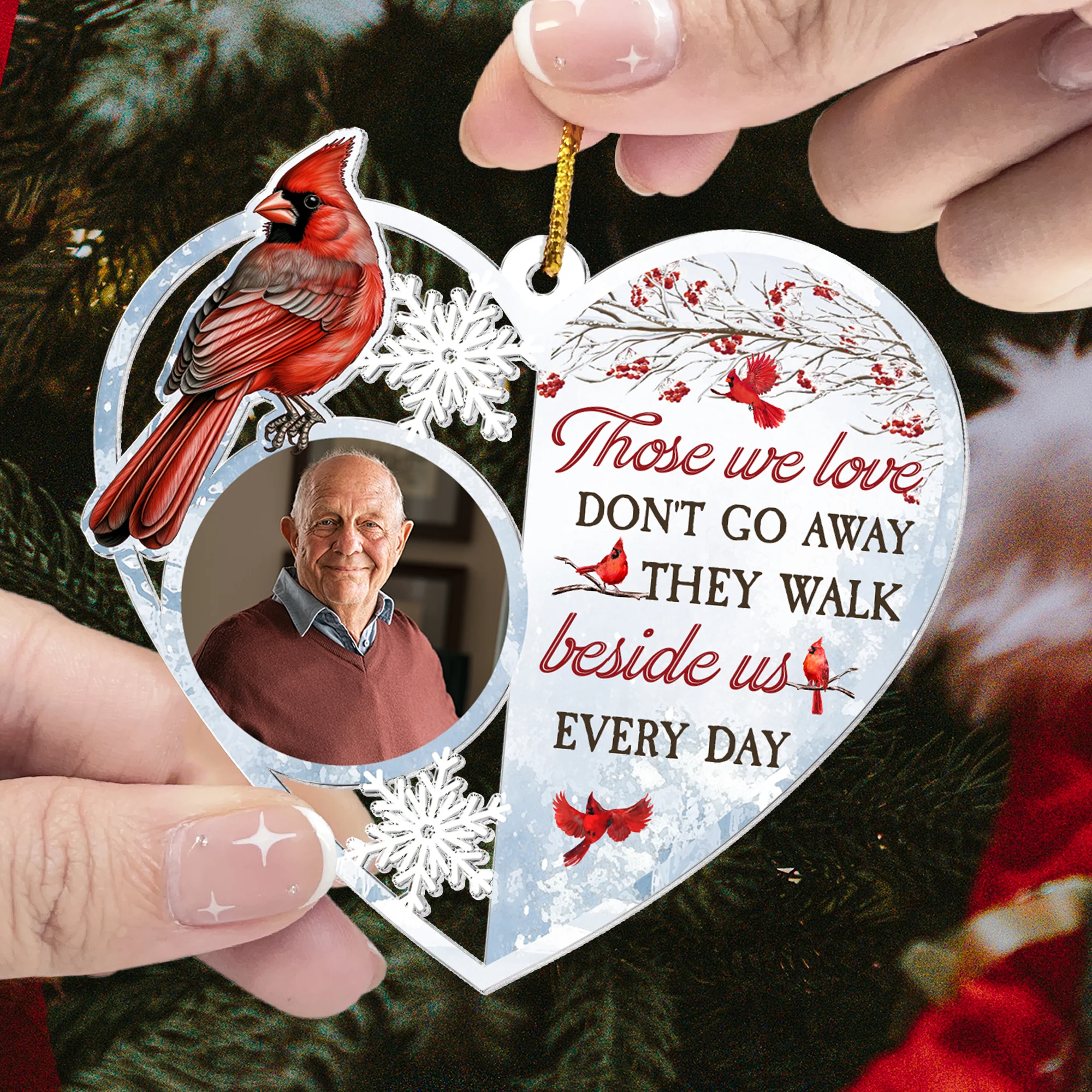 Heart Shaped I'm Always With You - Personalized Acrylic Photo Ornament - Image 2