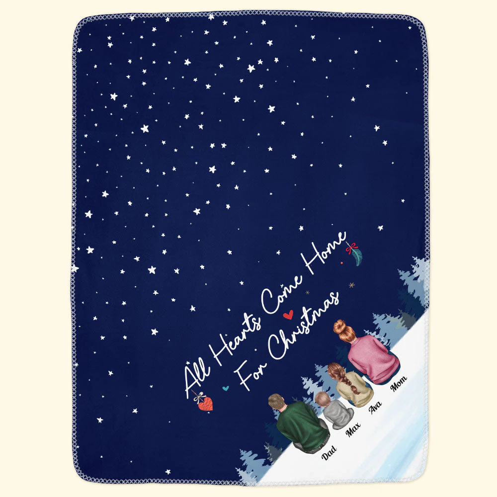 Hearts Come Home For Christmas - Personalized Blanket - Image 3