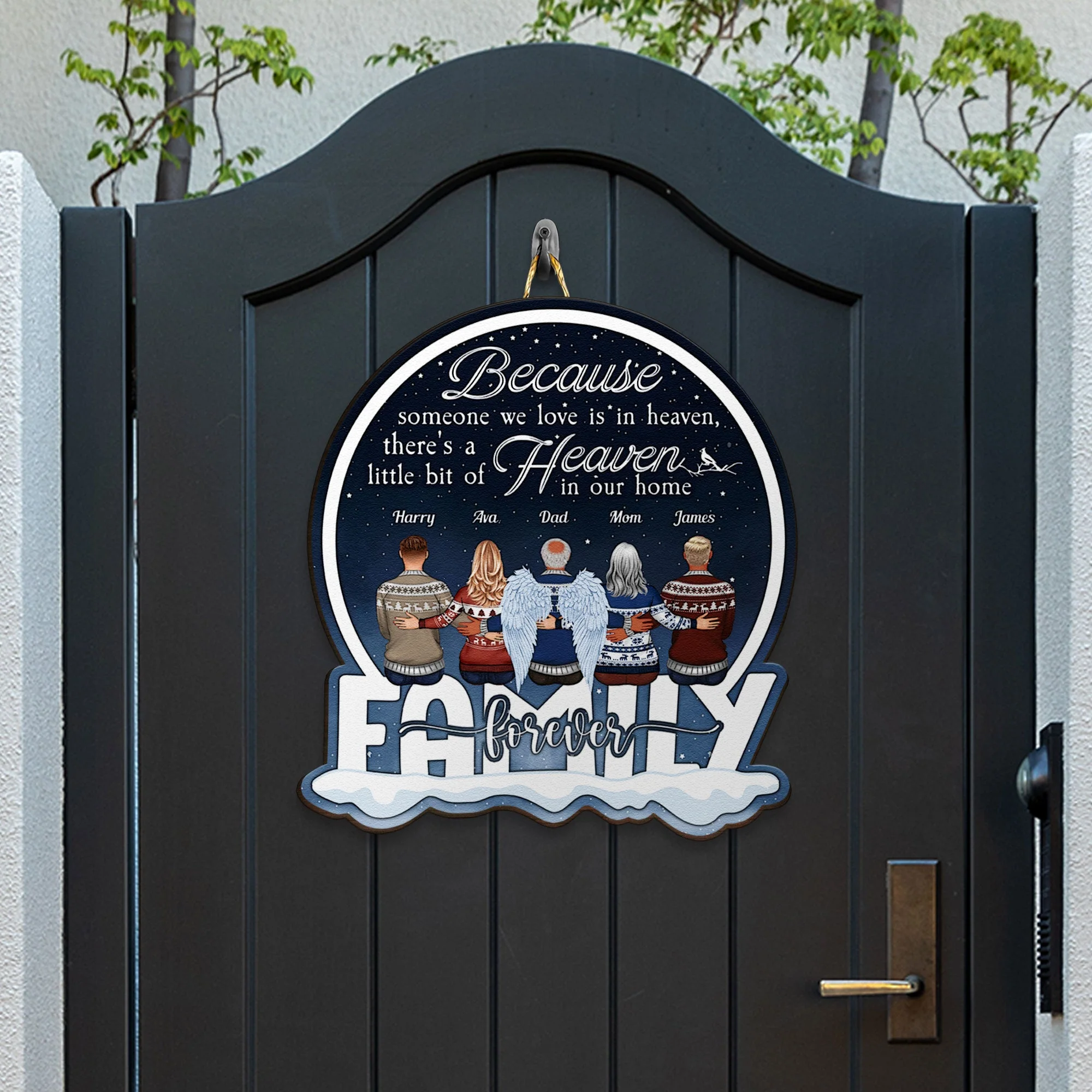 Heaven In Our Home - Personalized Custom Shaped Wood Sign - Image 3