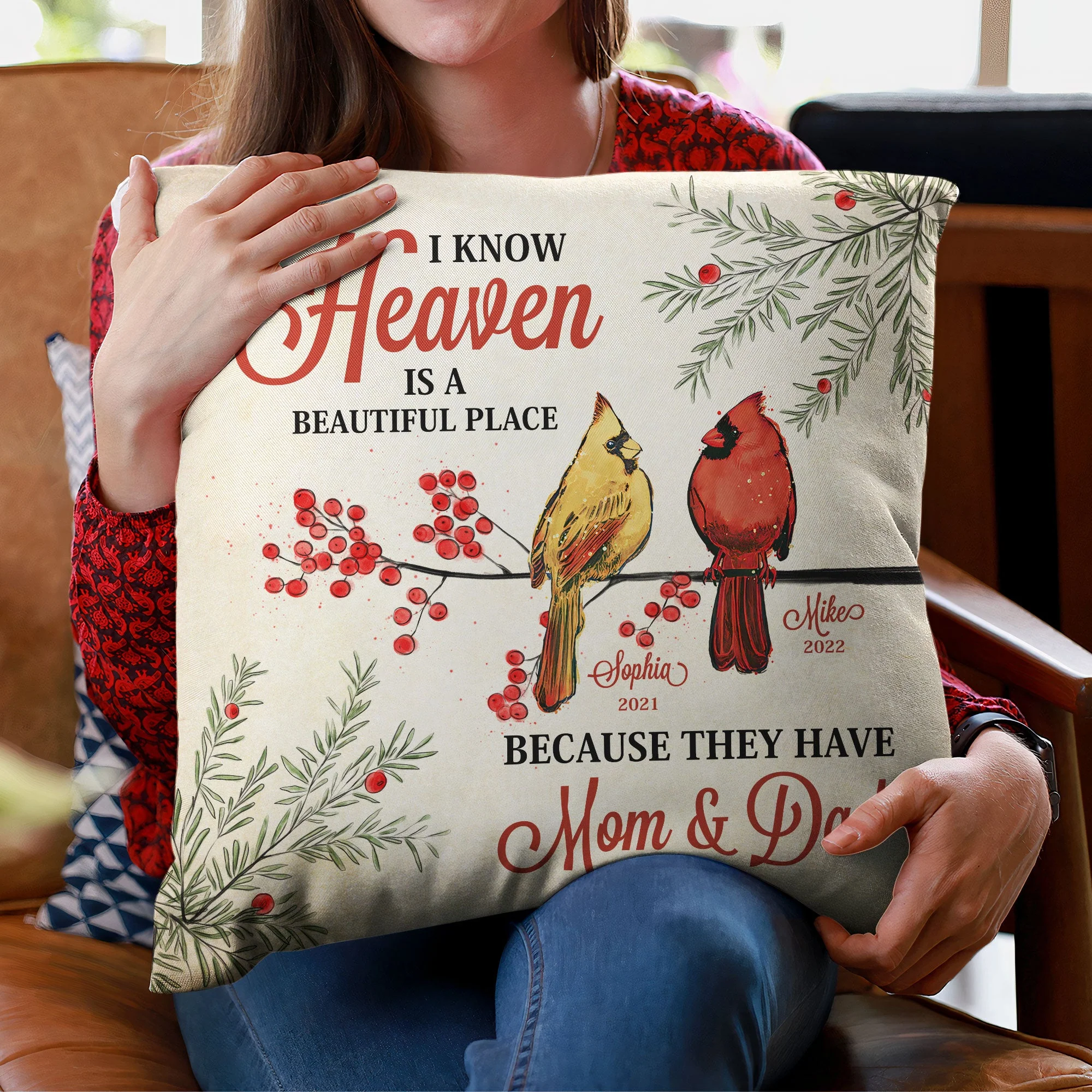 Heaven Is A Beautiful Place - Personalized Pillow (Insert Included) - Memorial Gift For Family, Remembrance, Grief Gift, Sympathy Gift - Image 3