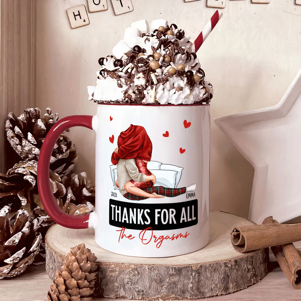 Here's A Mug To Remind You Thanks For All The Orgasms - Personalized Accent Mug - Image 3