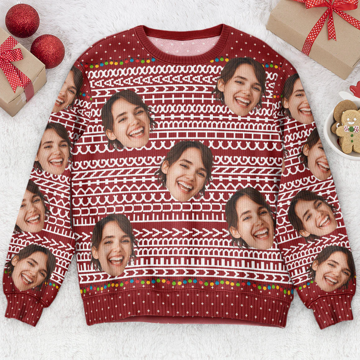 Hidden Swear Words Naughty Funny Ugly - Personalized Photo Ugly Sweater