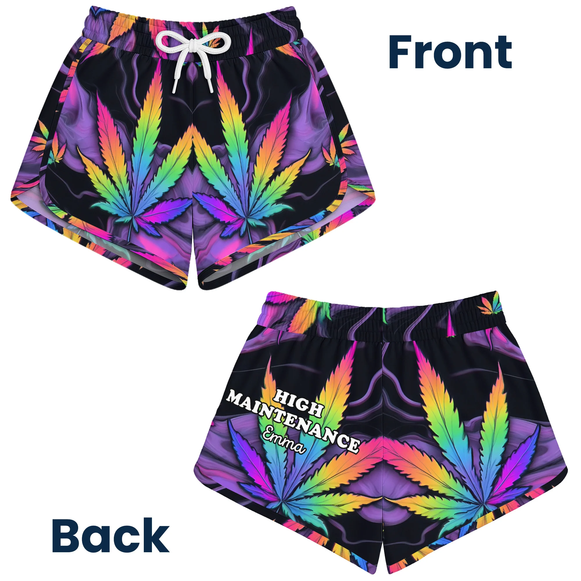 High Maintenance Lil' Pothead Smell Like Weed - Custom Dolphin Shorts - Image 5