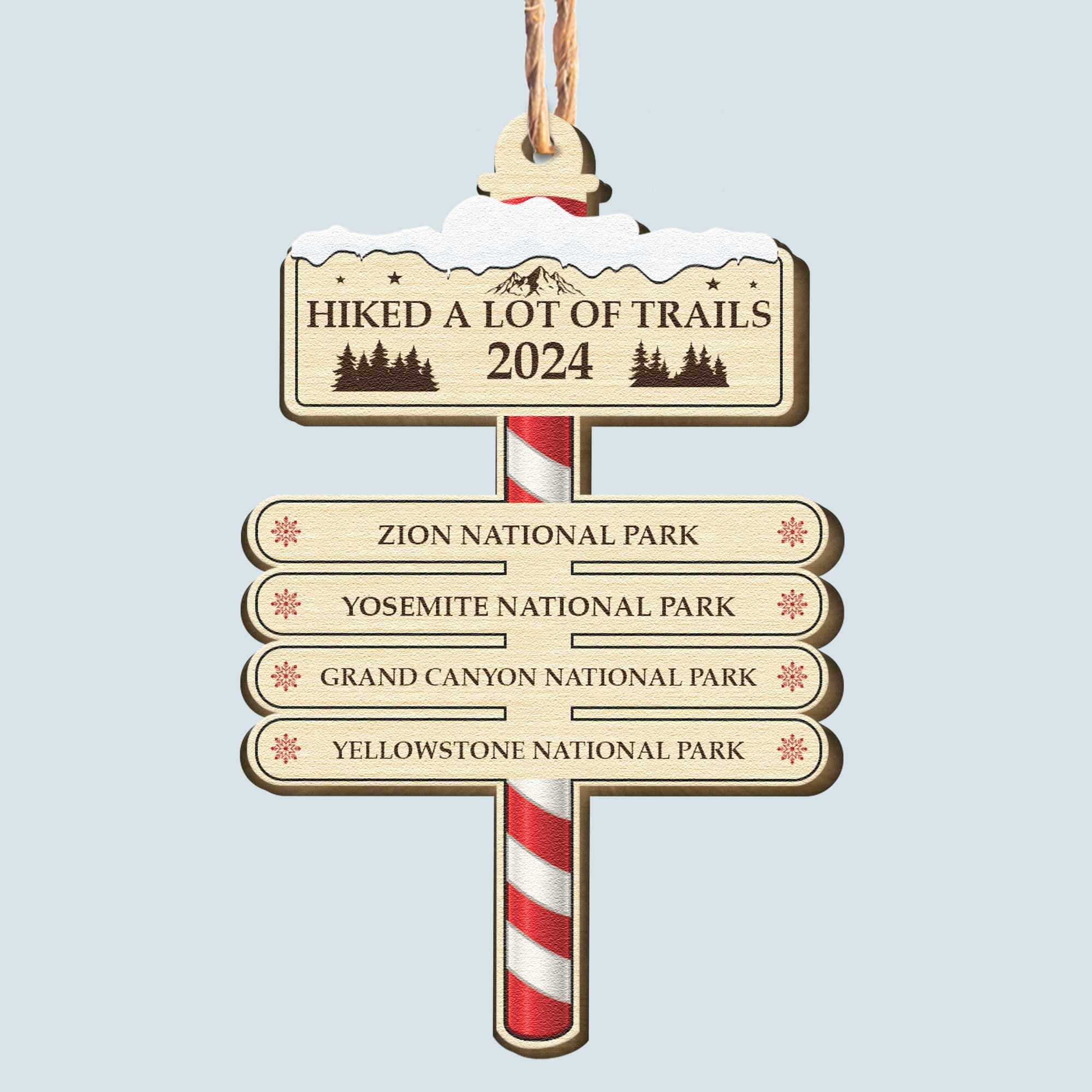 Hiked A Lot Of Trails Hiking Camping Lovers - Personalized Wooden Ornament - Image 5