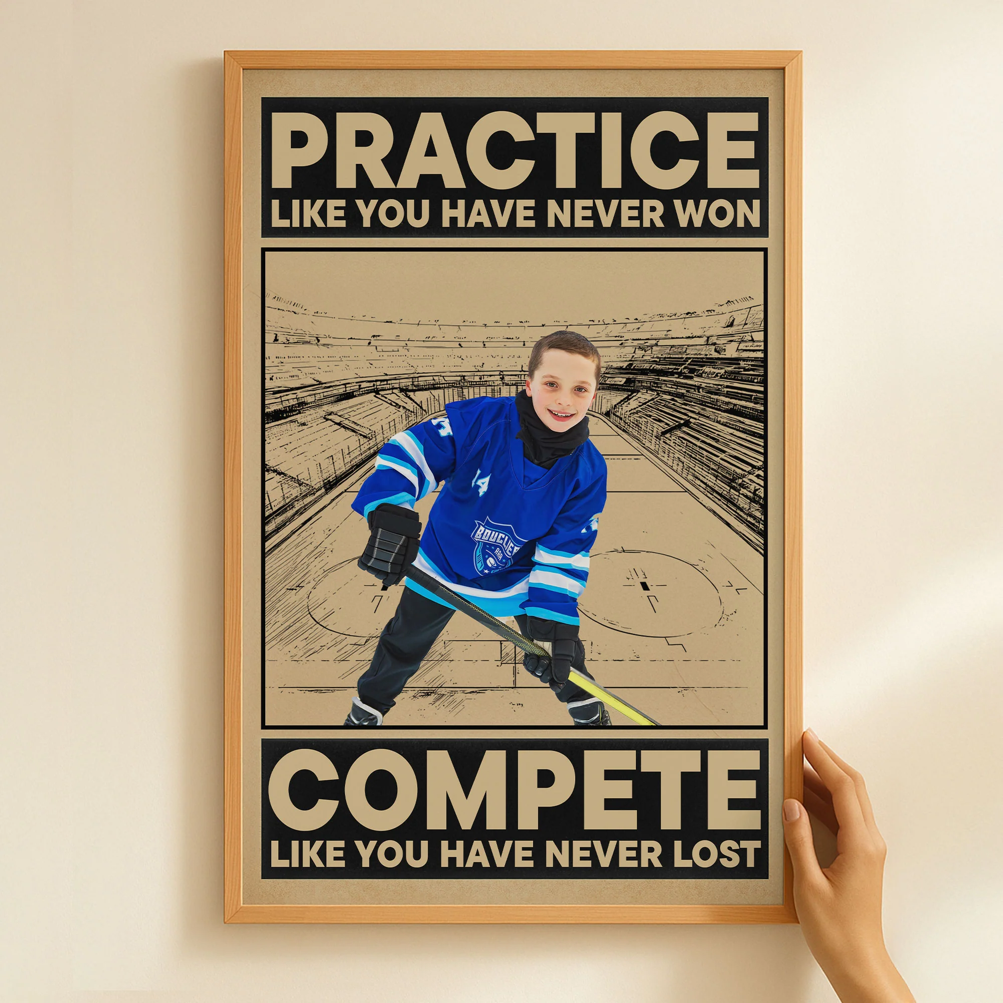 Hockey, Practice Like You Have Never Won - Personalized Photo Poster - Image 8