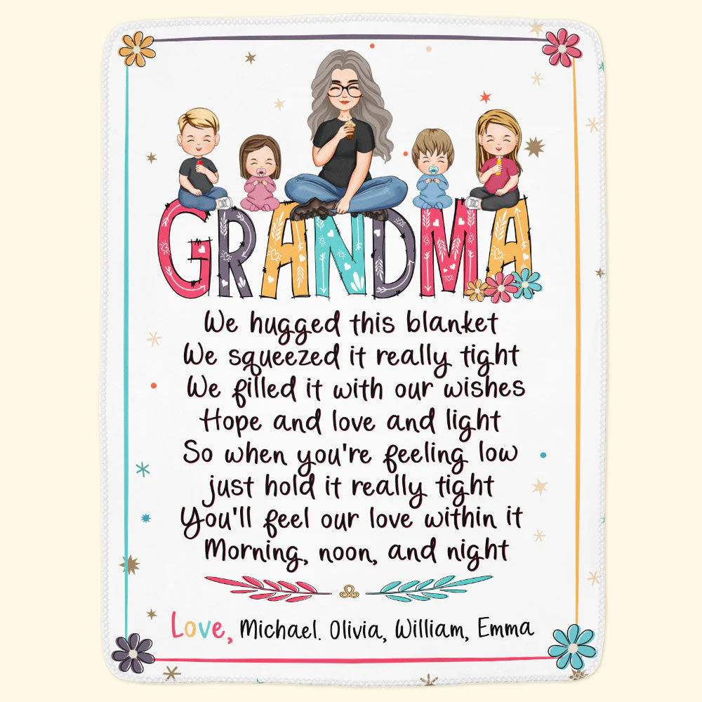 Hold This Blanket When You're Feeling Low - Personalized Blanket - Birthday, New Year, Christmas Gift For Grandma, Nana, Gigi - Image 3