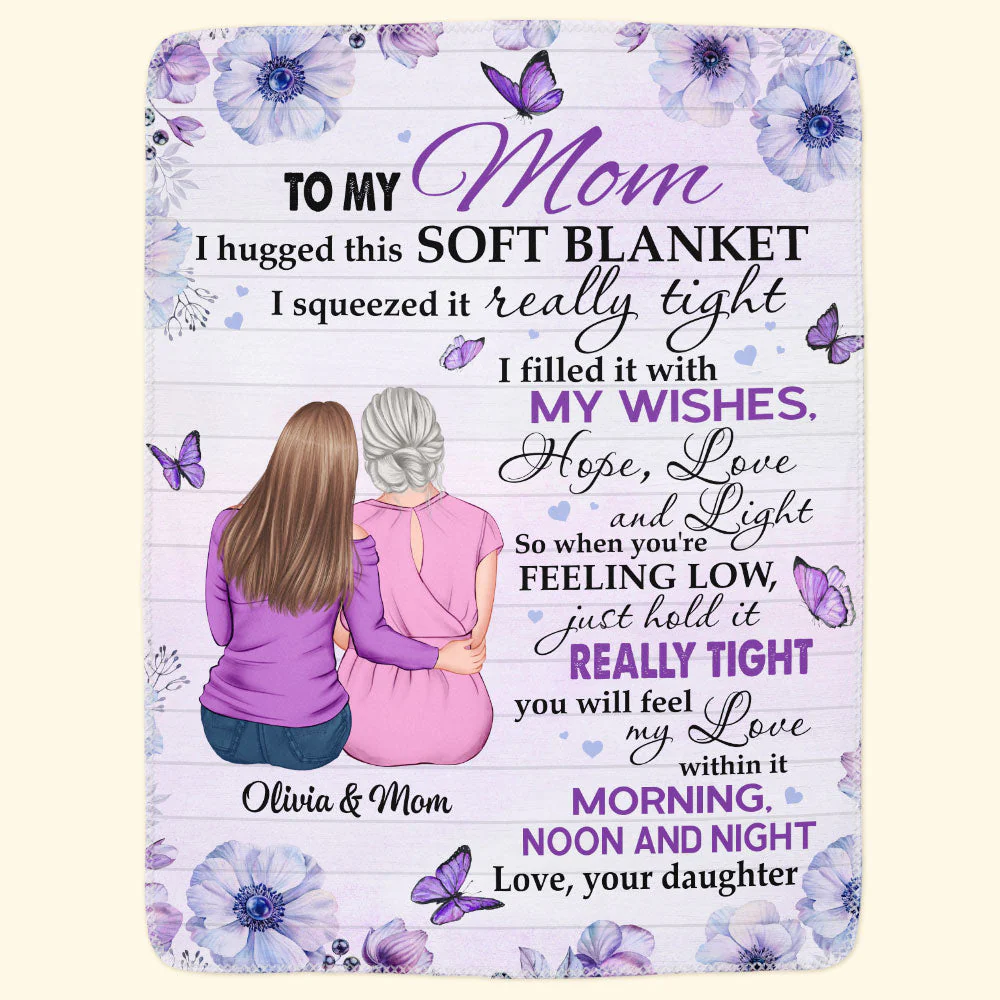 Hold This Really Tight - Personalized Blanket - Mother's Day, Birthday Gift For Mom, Mother - From Daughter - Image 3