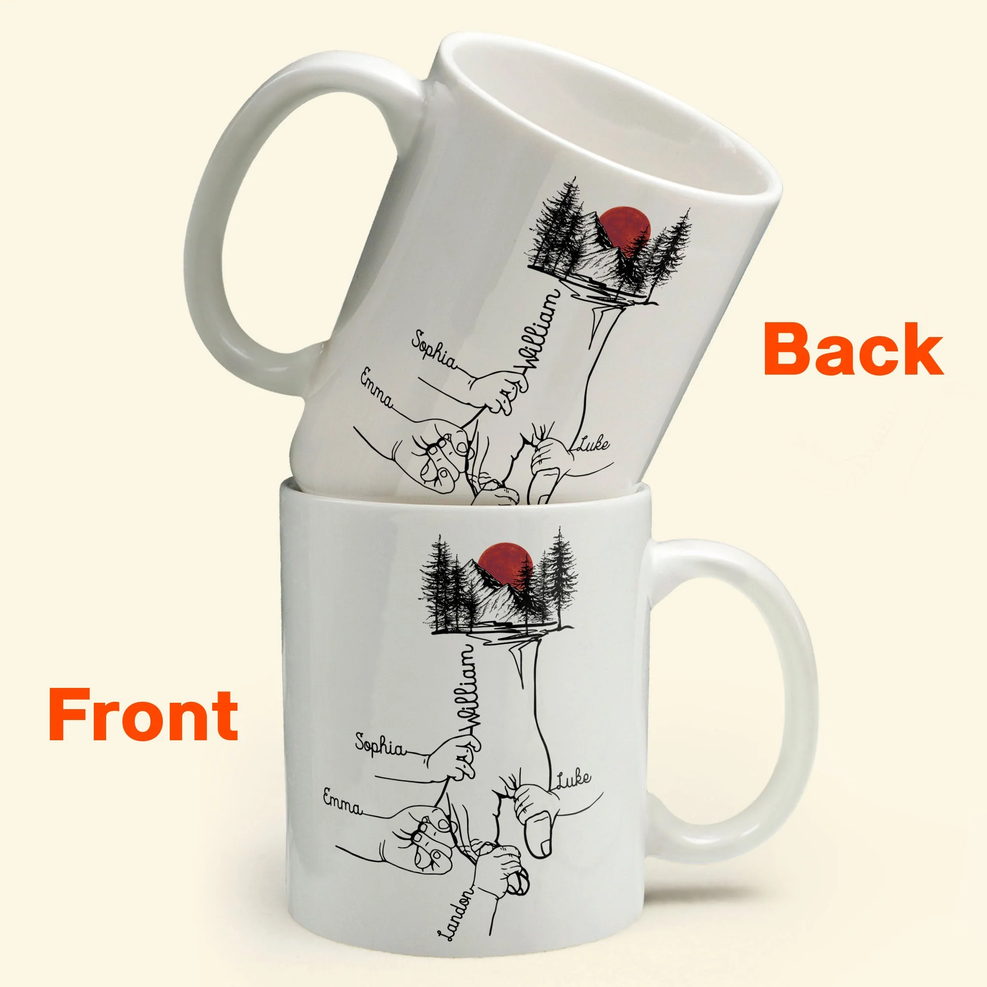 Holding Dad's Hand - Personalized Mug - Image 2