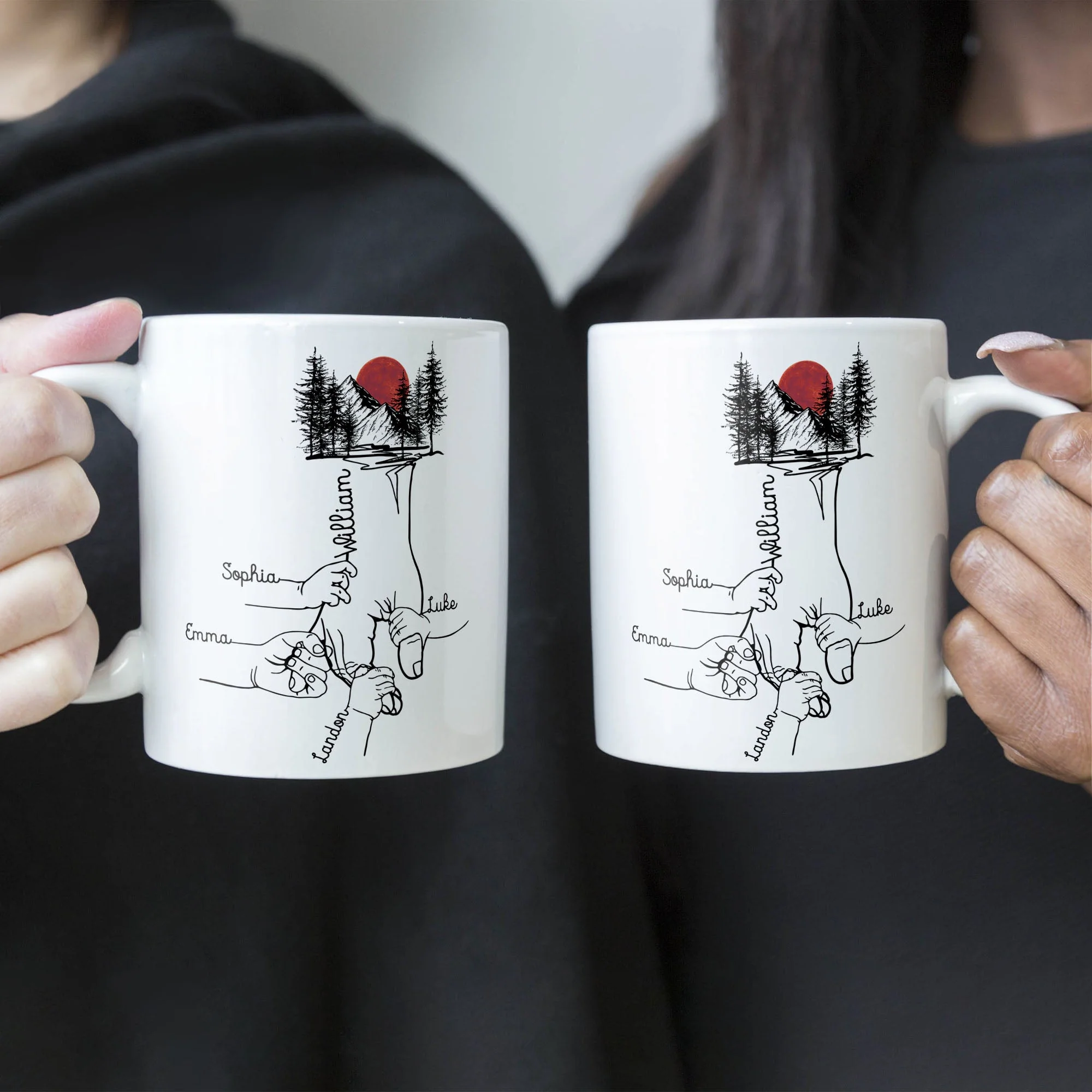 Holding Dad's Hand - Personalized Mug - Image 4