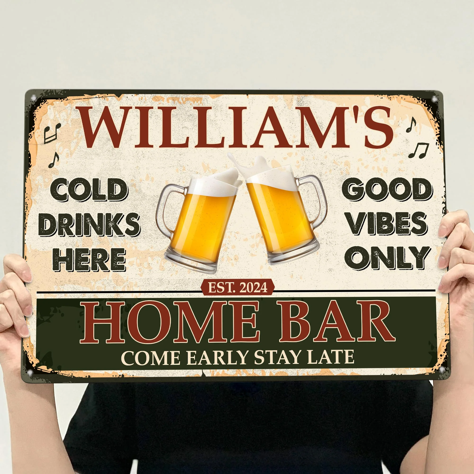 Home Bar - Personalized Metal Sign - Image 2