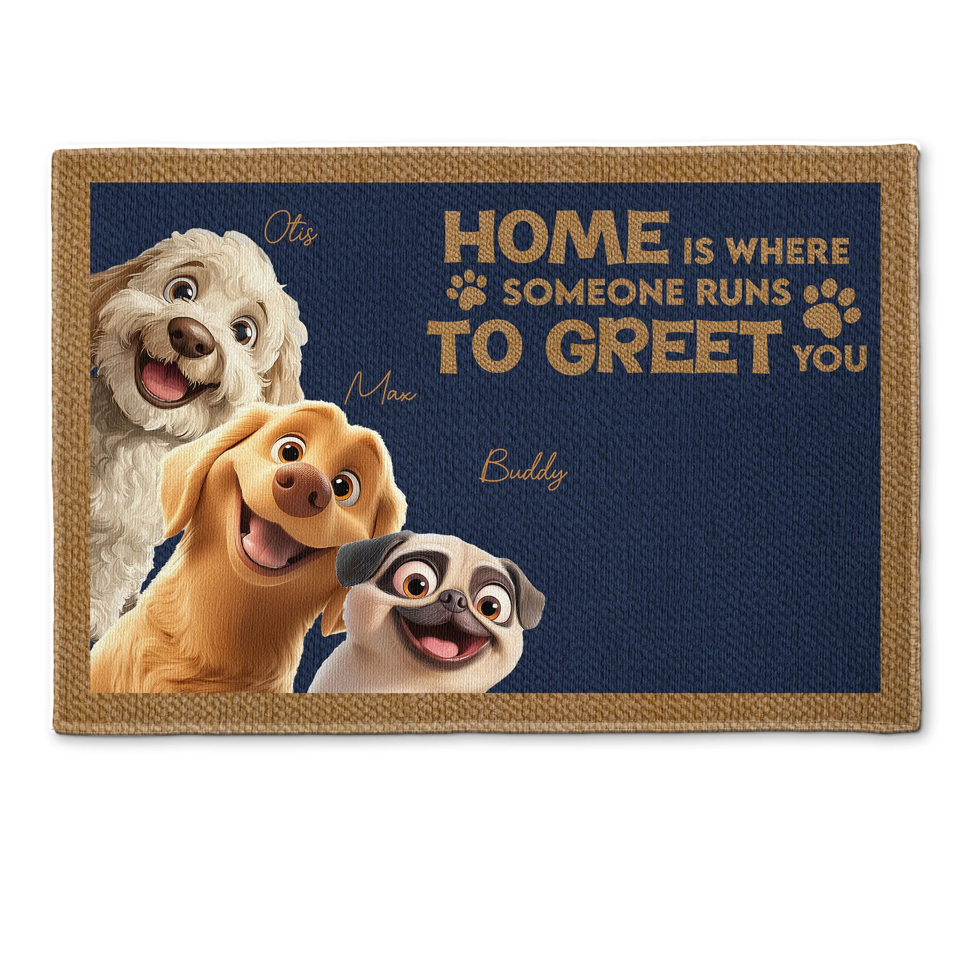 Home Is Where Someone Runs To Greet You - Personalized Doormat - Image 4