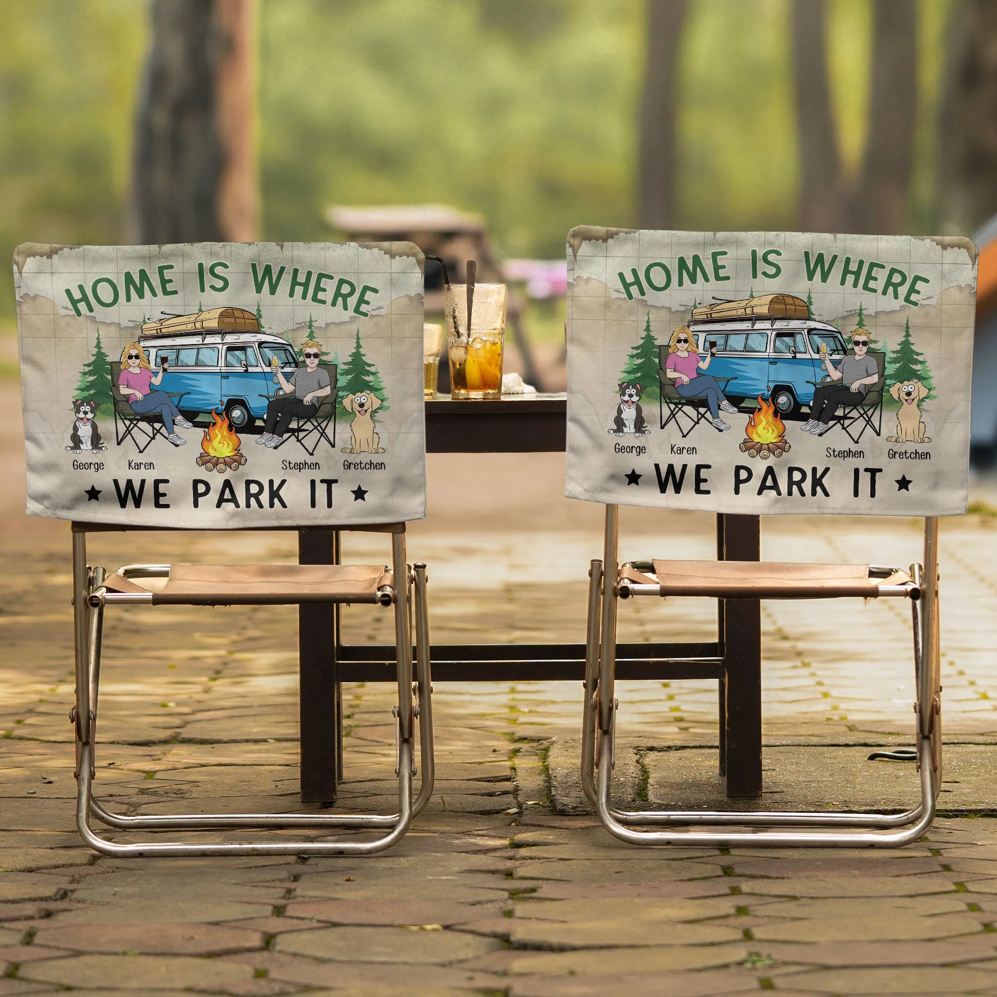 Home Is Where We Park It - Personalized Folding Chair Cover - Image 2
