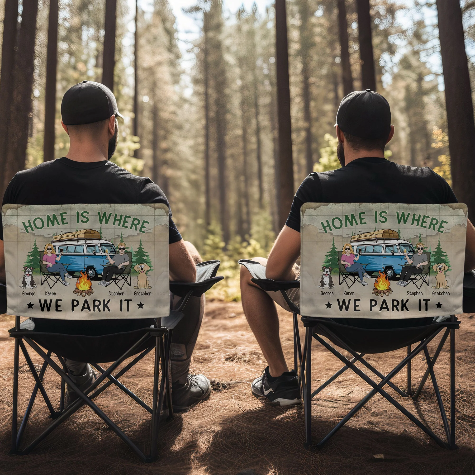 Home Is Where We Park It - Personalized Folding Chair Cover - Image 3