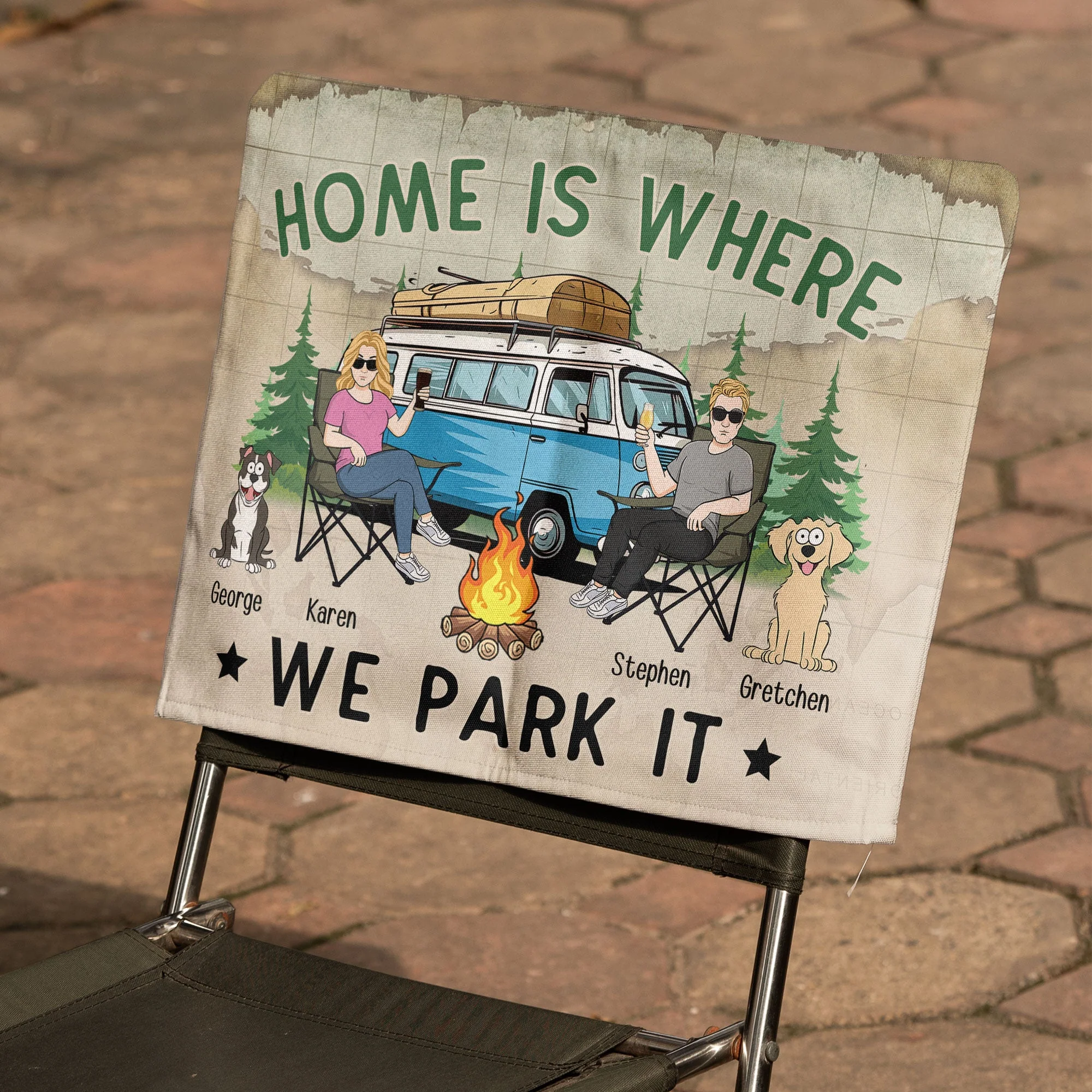 Home Is Where We Park It - Personalized Folding Chair Cover - Image 4