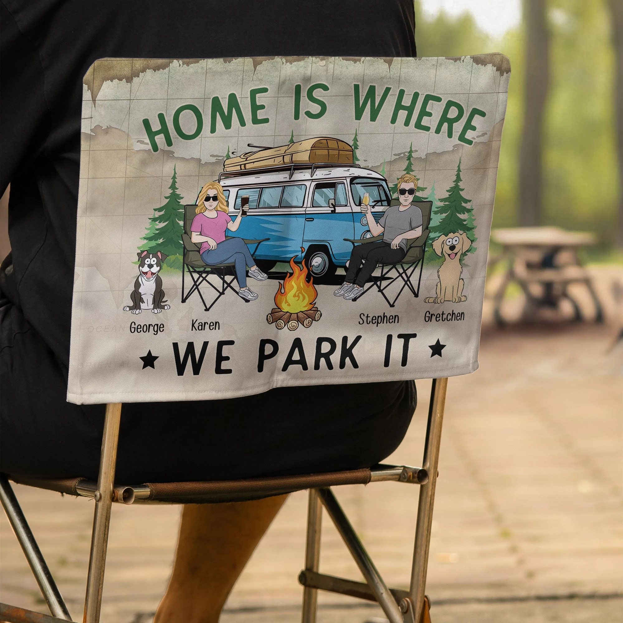 Home Is Where We Park It - Personalized Folding Chair Cover - Image 5
