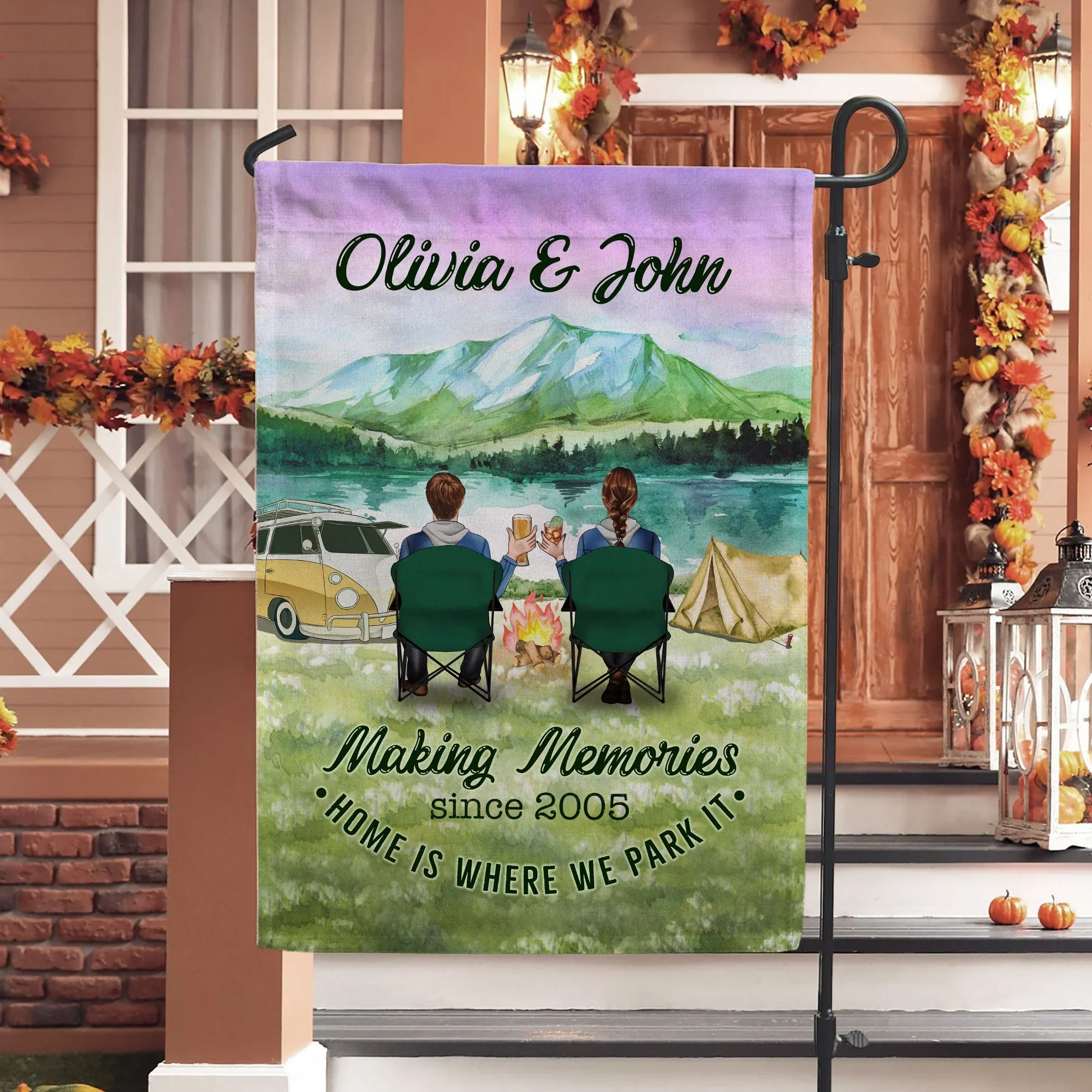 Home Is Where We Park It - Personalized Flag - Gift For Camping Lover, Camper - Image 2