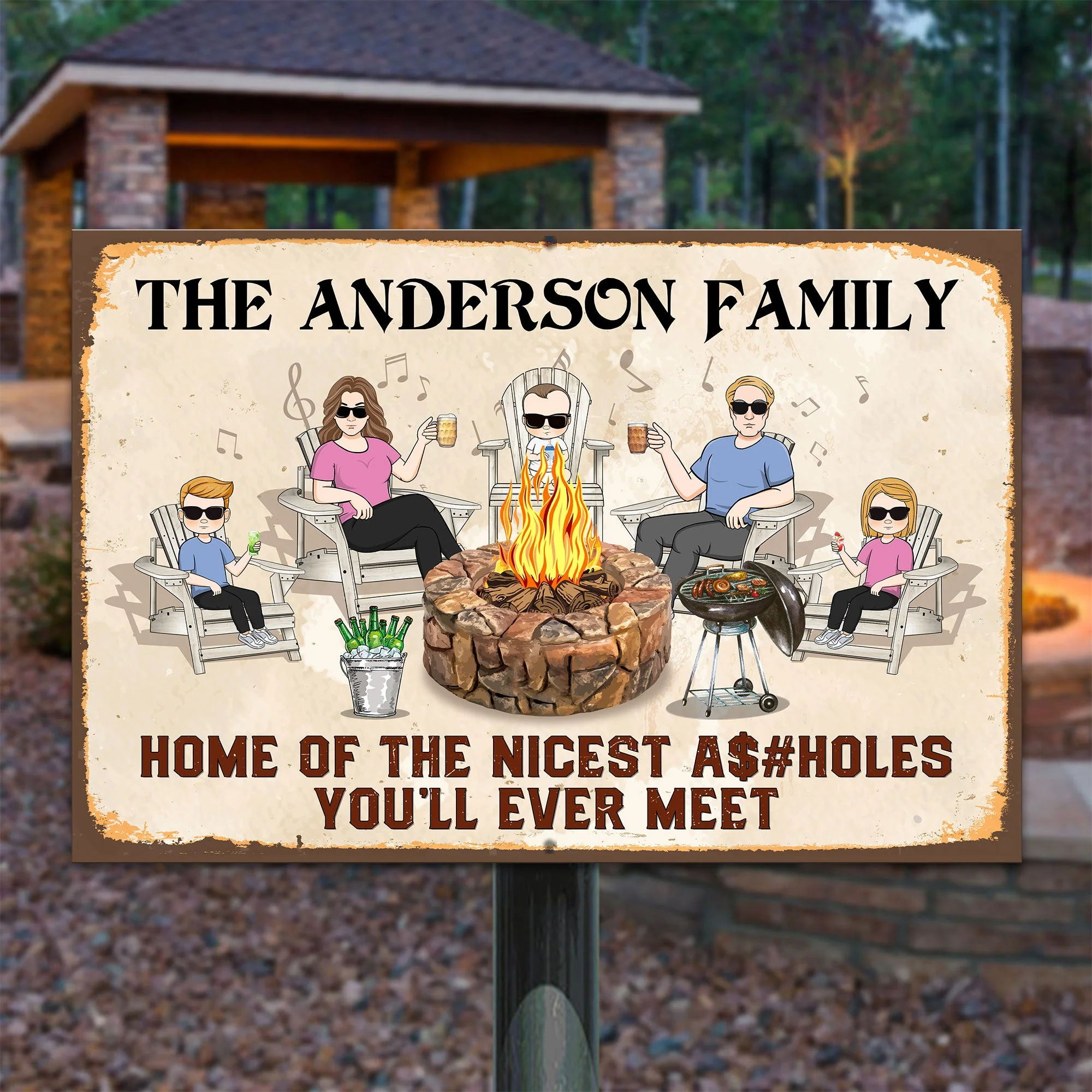 Home Of The Nicest Assholes - Personalized Metal Sign - Image 2