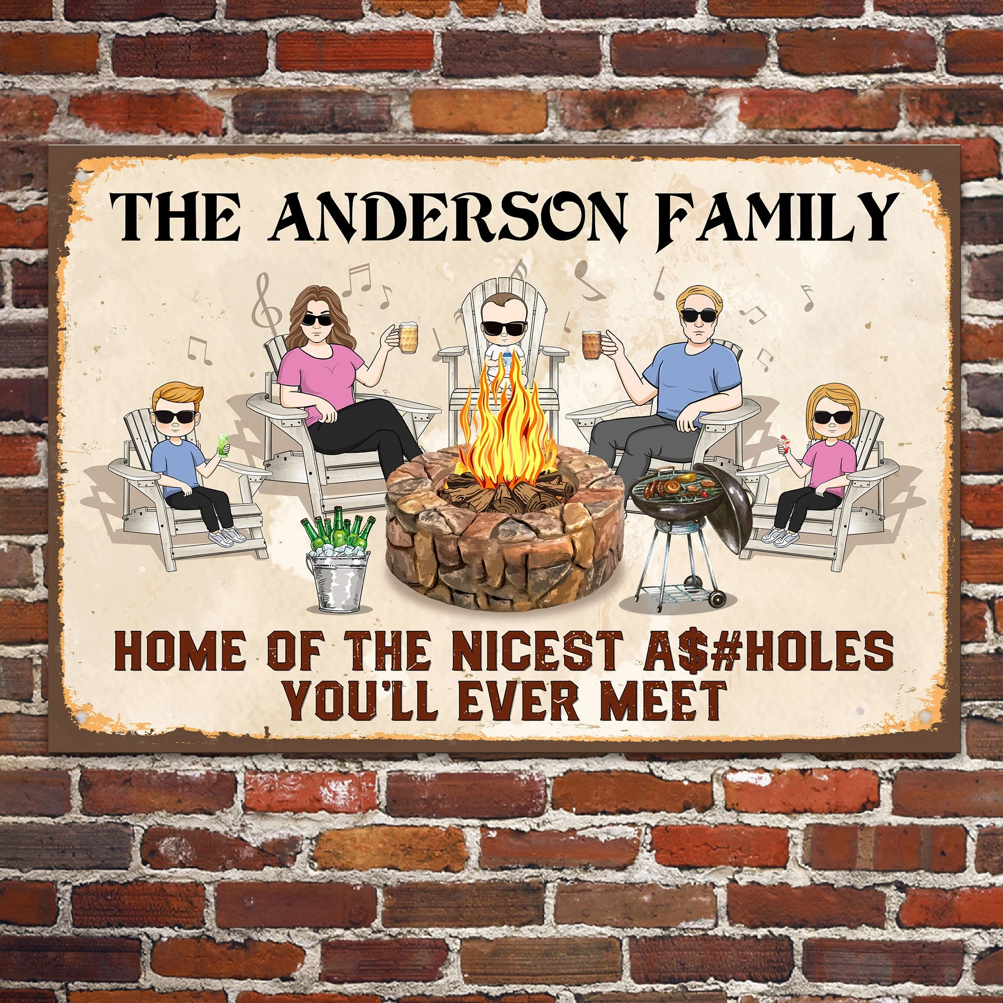Home Of The Nicest Assholes - Personalized Metal Sign - Image 3