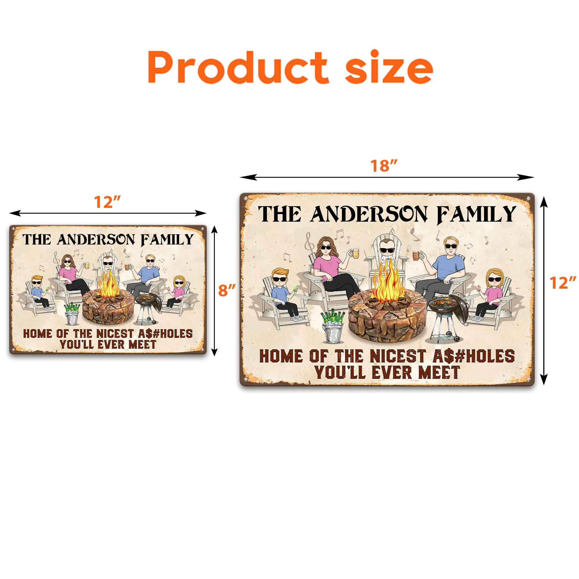 Home Of The Nicest Assholes - Personalized Metal Sign - Image 4