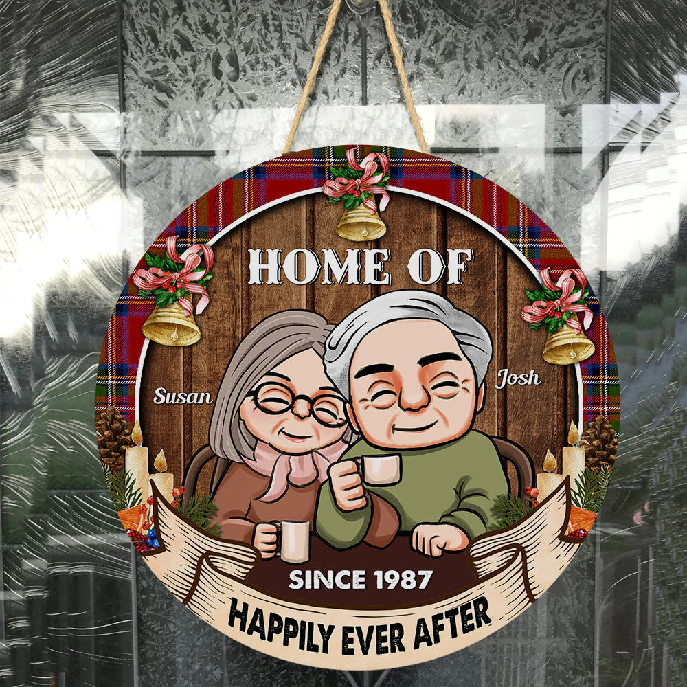Home Of Us - Personalized Round Wood Sign - Image 3