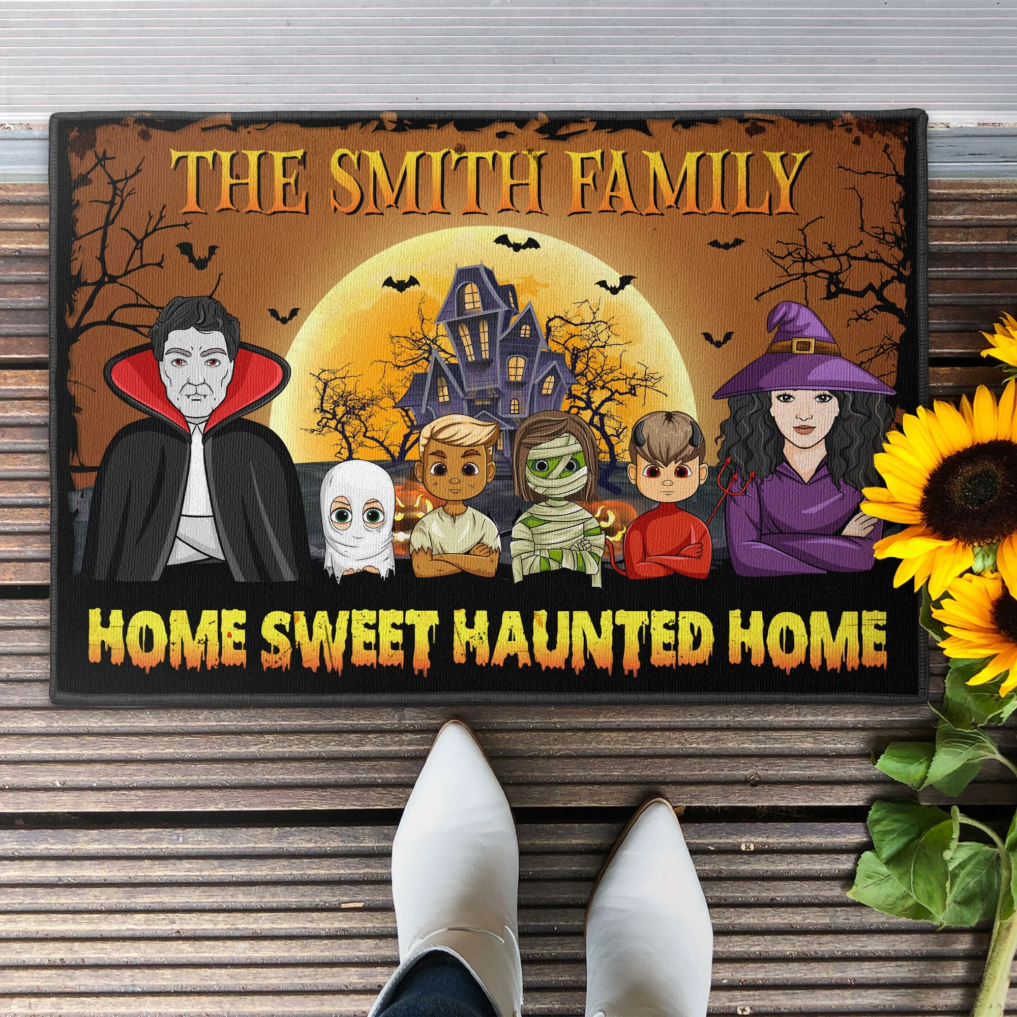 Home Sweet Haunted Home - Personalized Doormat - Halloween Gift For Family, Couple, Friends - Image 2