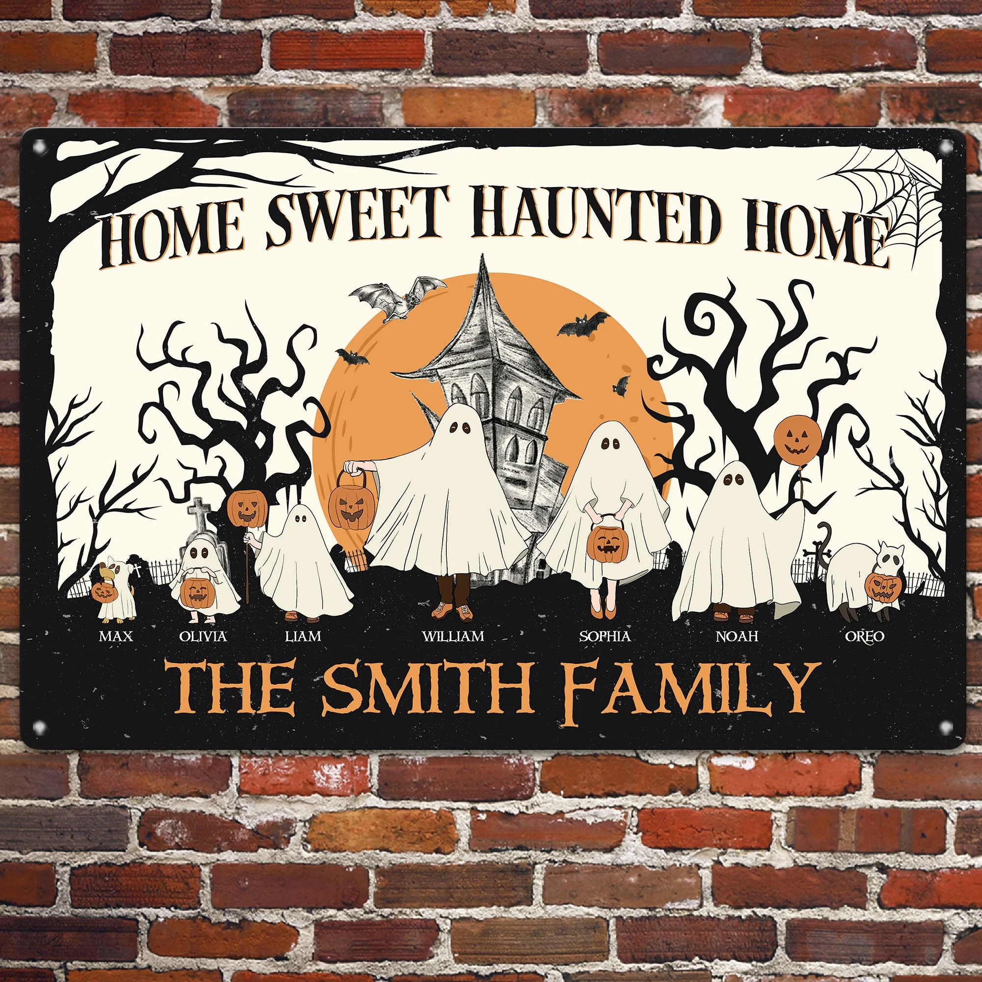 Home Sweet Haunted Home - Personalized Metal Sign - Image 2