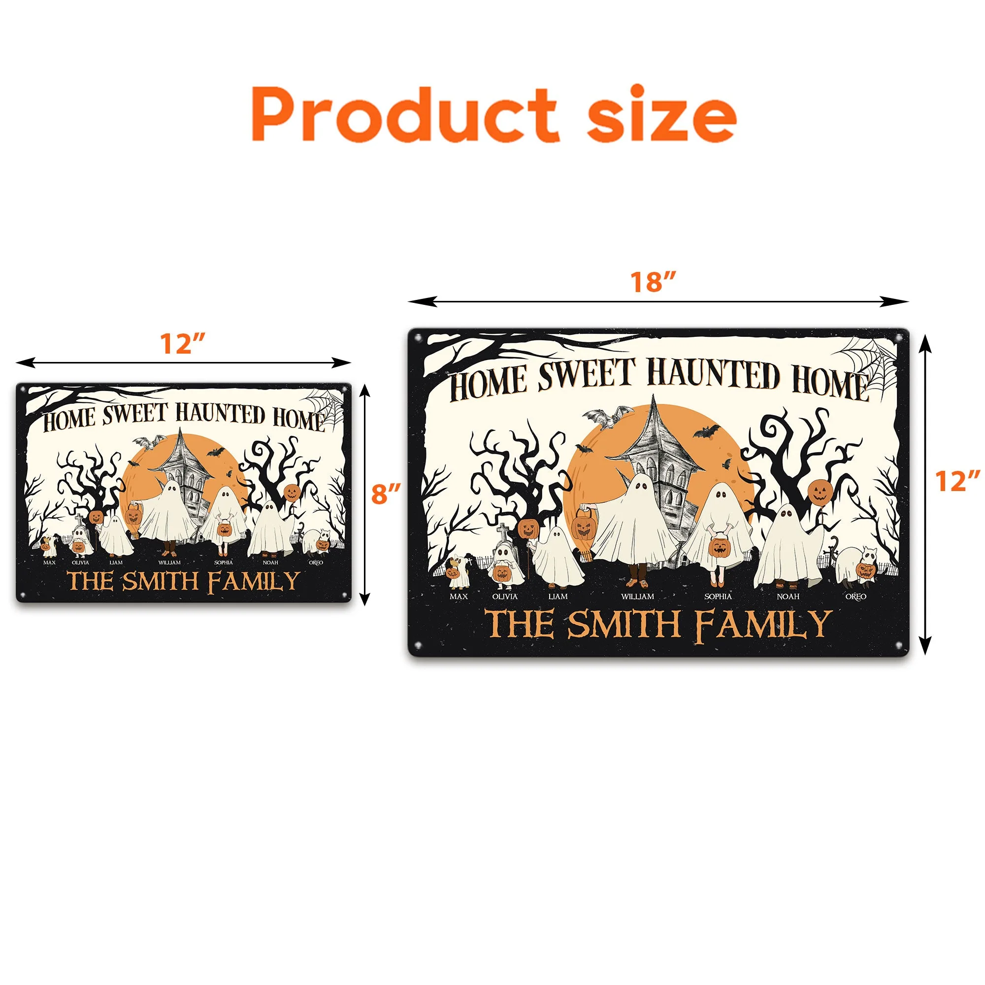 Home Sweet Haunted Home - Personalized Metal Sign - Image 3