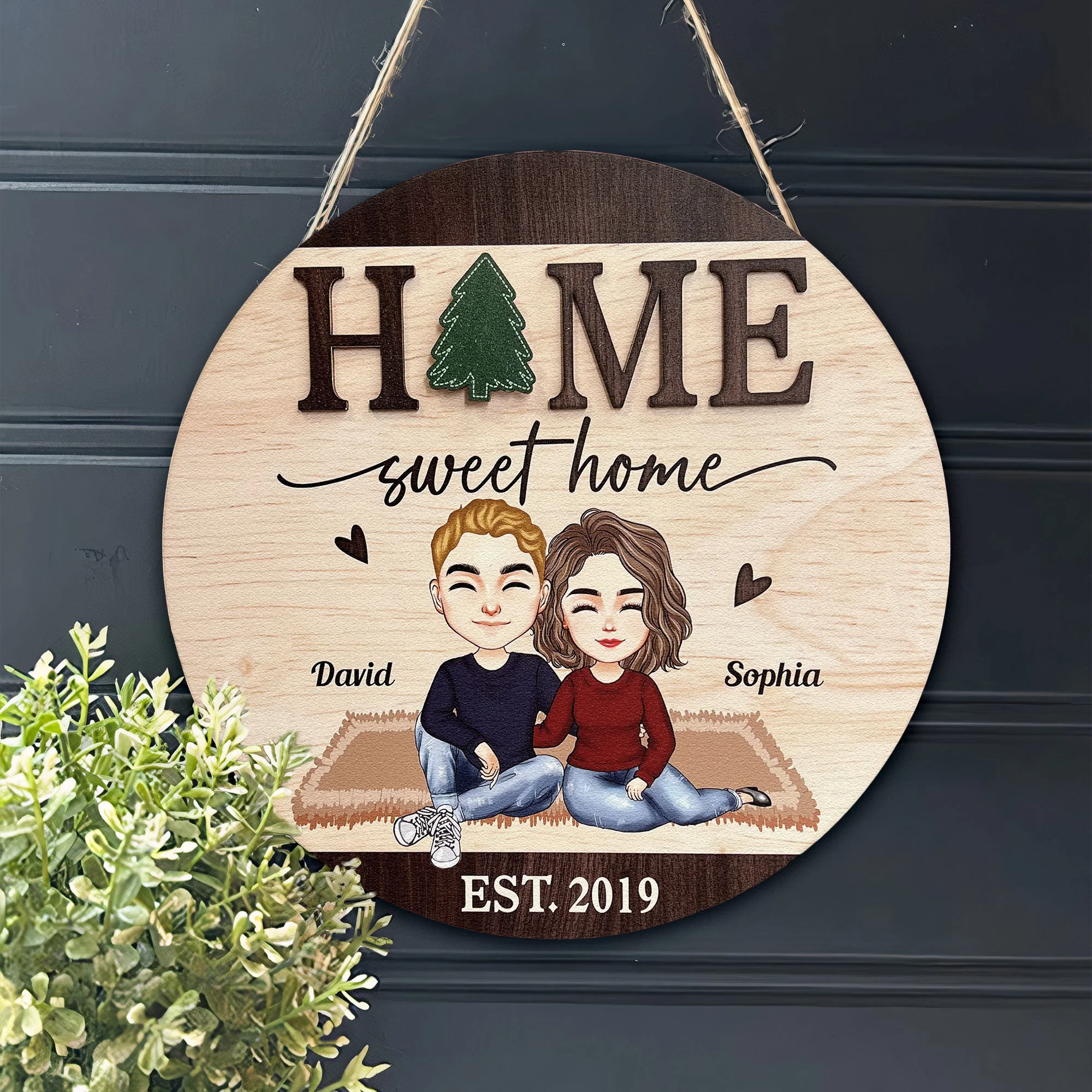 Home Sweet Home - Personalized Wood Sign With 12 Interchangeable Pieces - Image 4