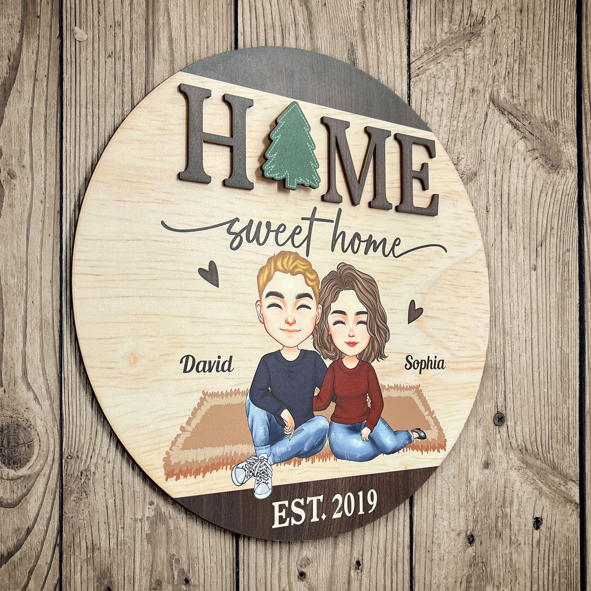 Home Sweet Home - Personalized Wood Sign With 12 Interchangeable Pieces - Image 5