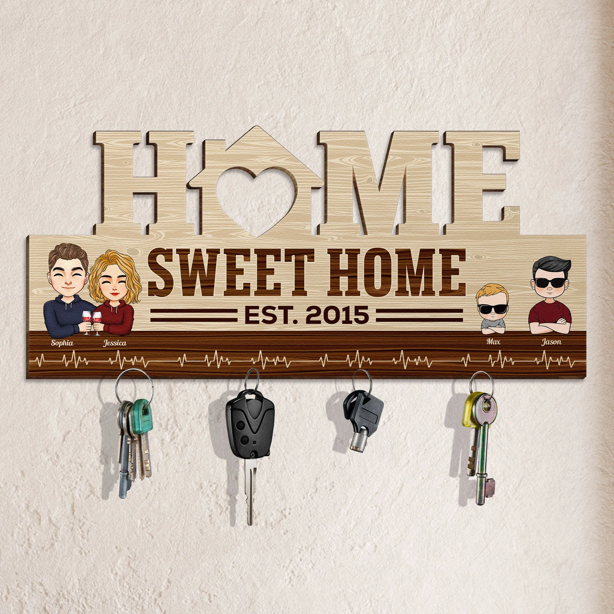 Home Sweet Home - Personalized Key Holder - Image 3