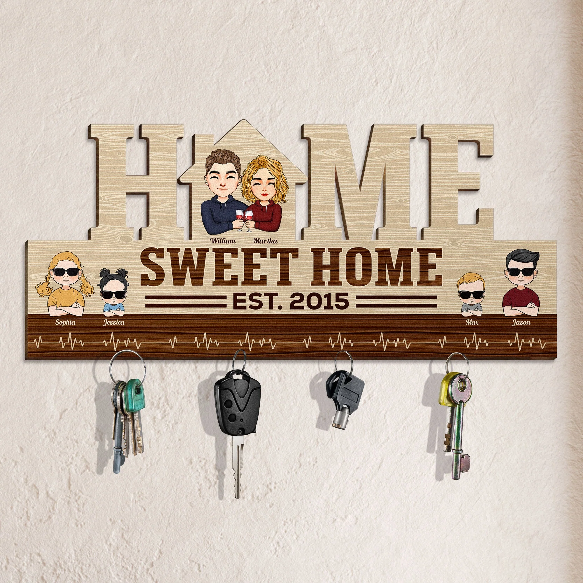 Home Sweet Home - Personalized Key Holder - Image 4