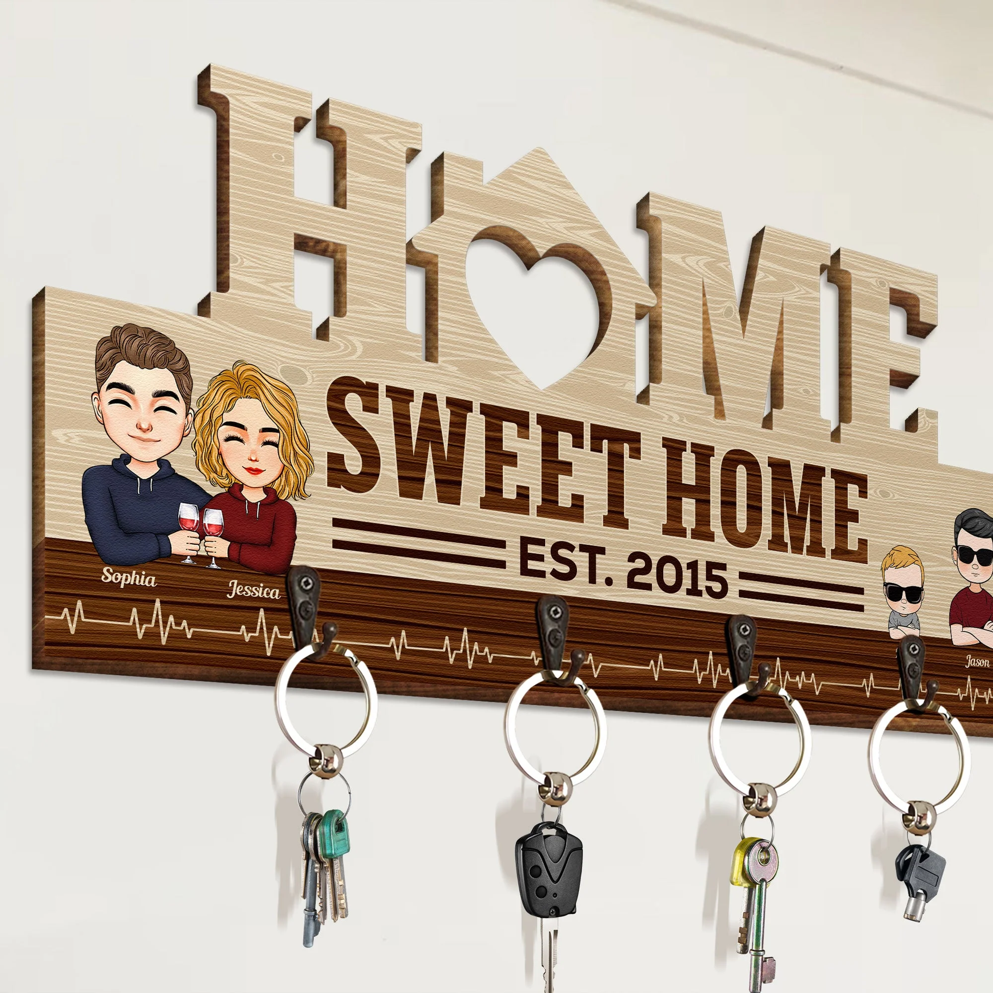 Home Sweet Home - Personalized Key Holder - Image 5
