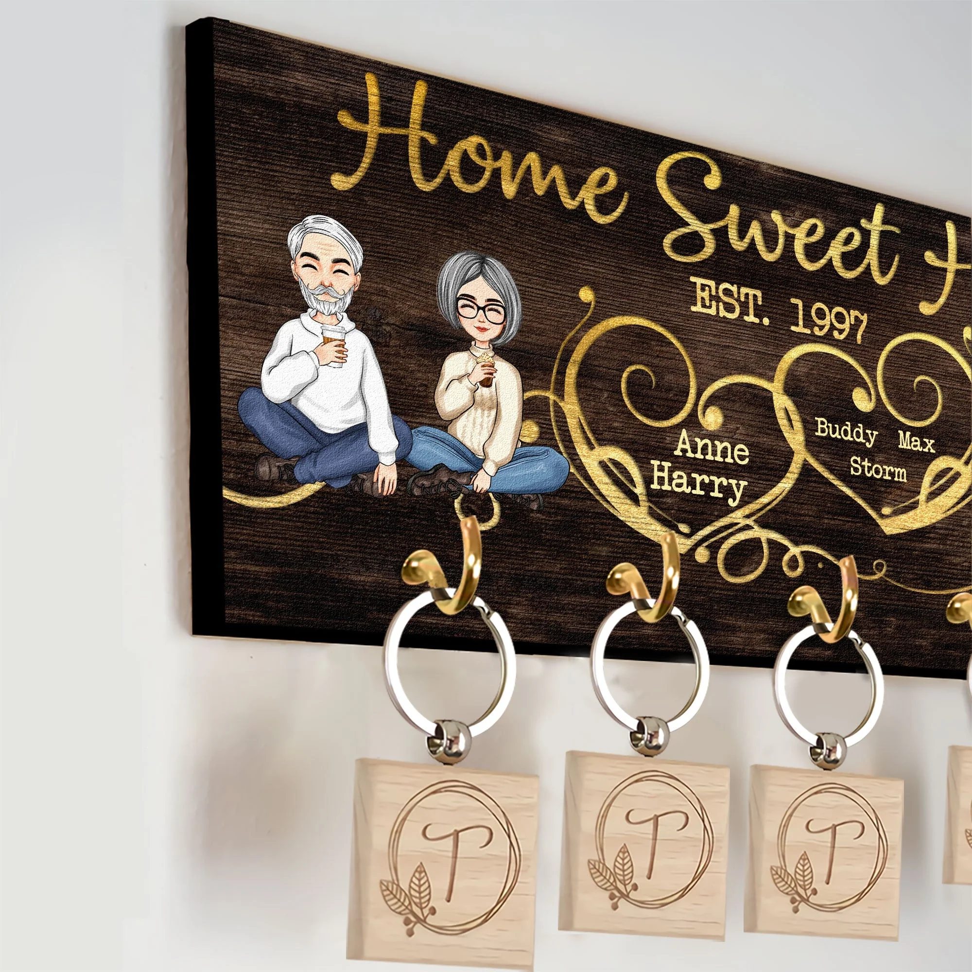 Home Sweet Home - Personalized Key Hanger - Image 2