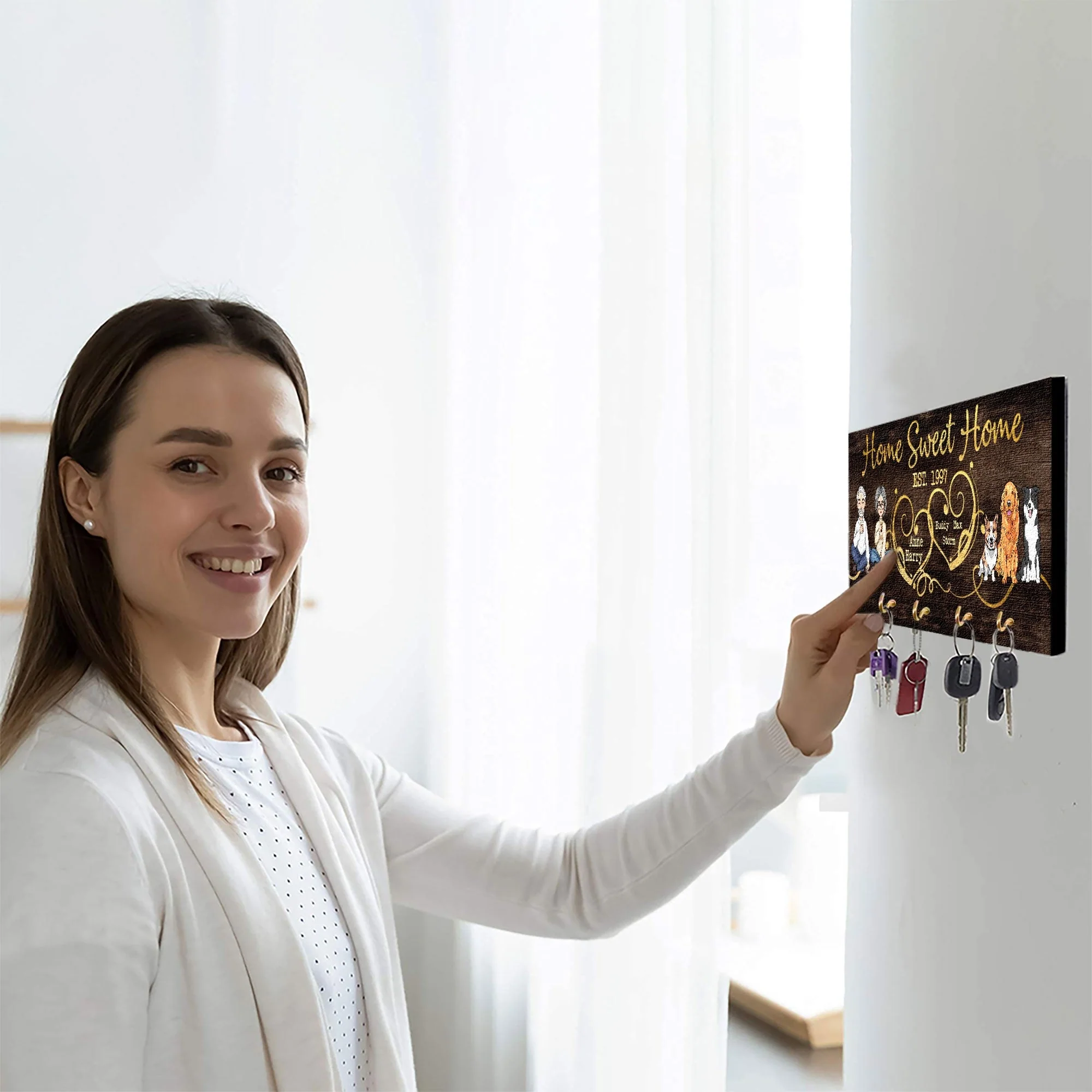 Home Sweet Home - Personalized Key Hanger - Image 7