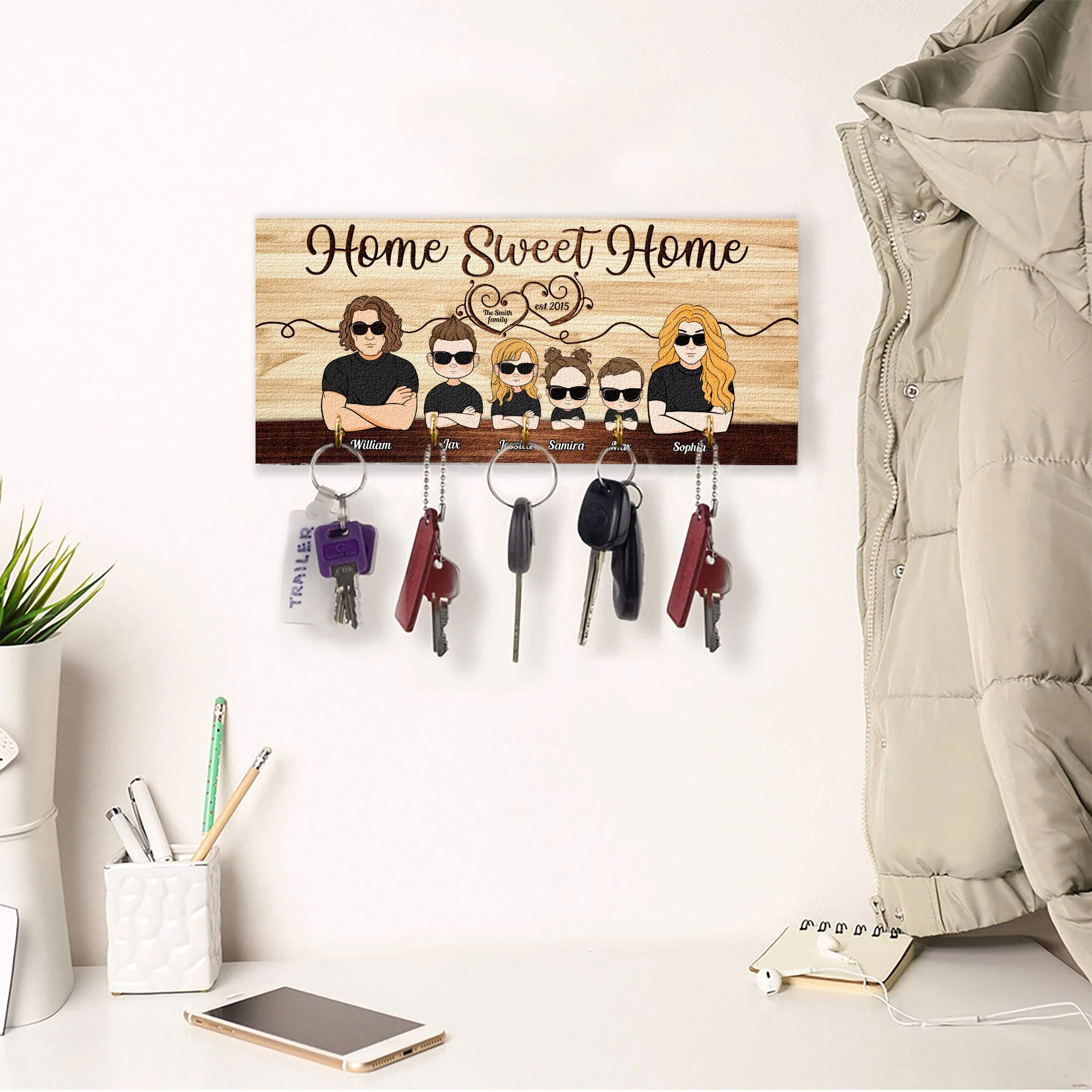 Home Sweet Home - Personalized Key Holder - Image 3