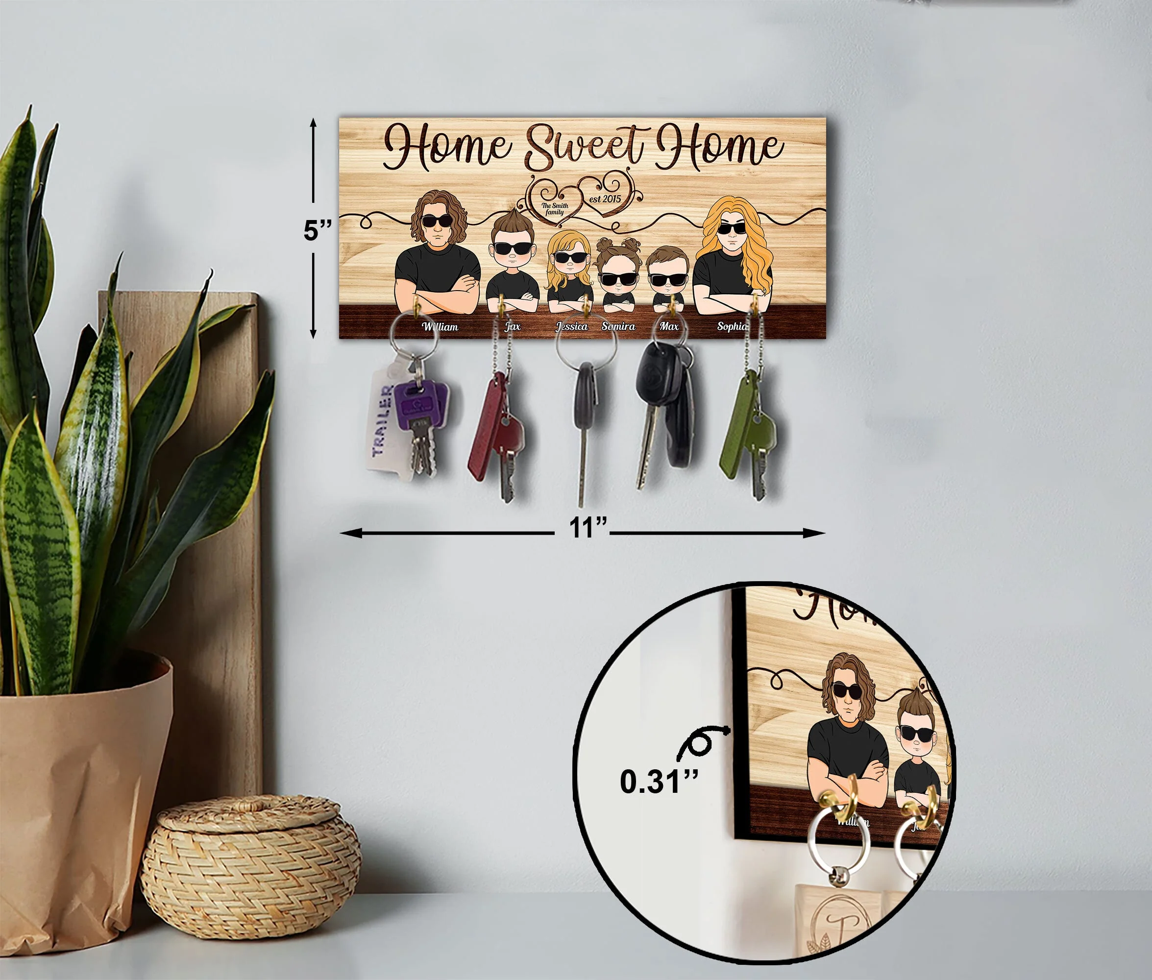 Home Sweet Home - Personalized Key Holder - Image 5