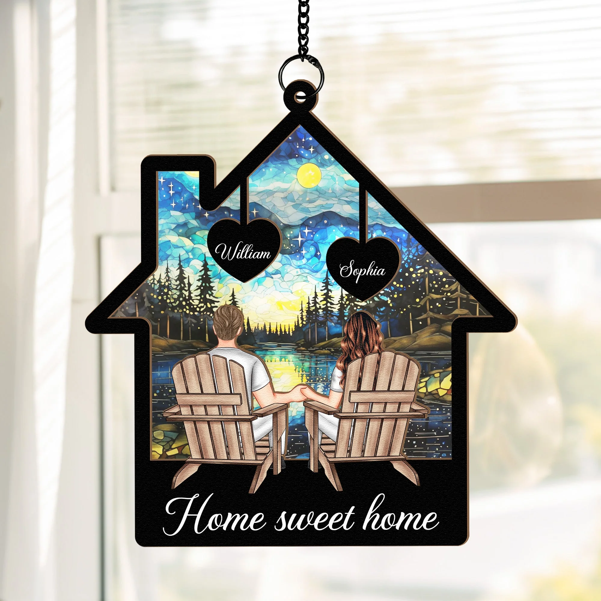 Home Sweet Home - Personalized Window Hanging Suncatcher Ornament - Image 2