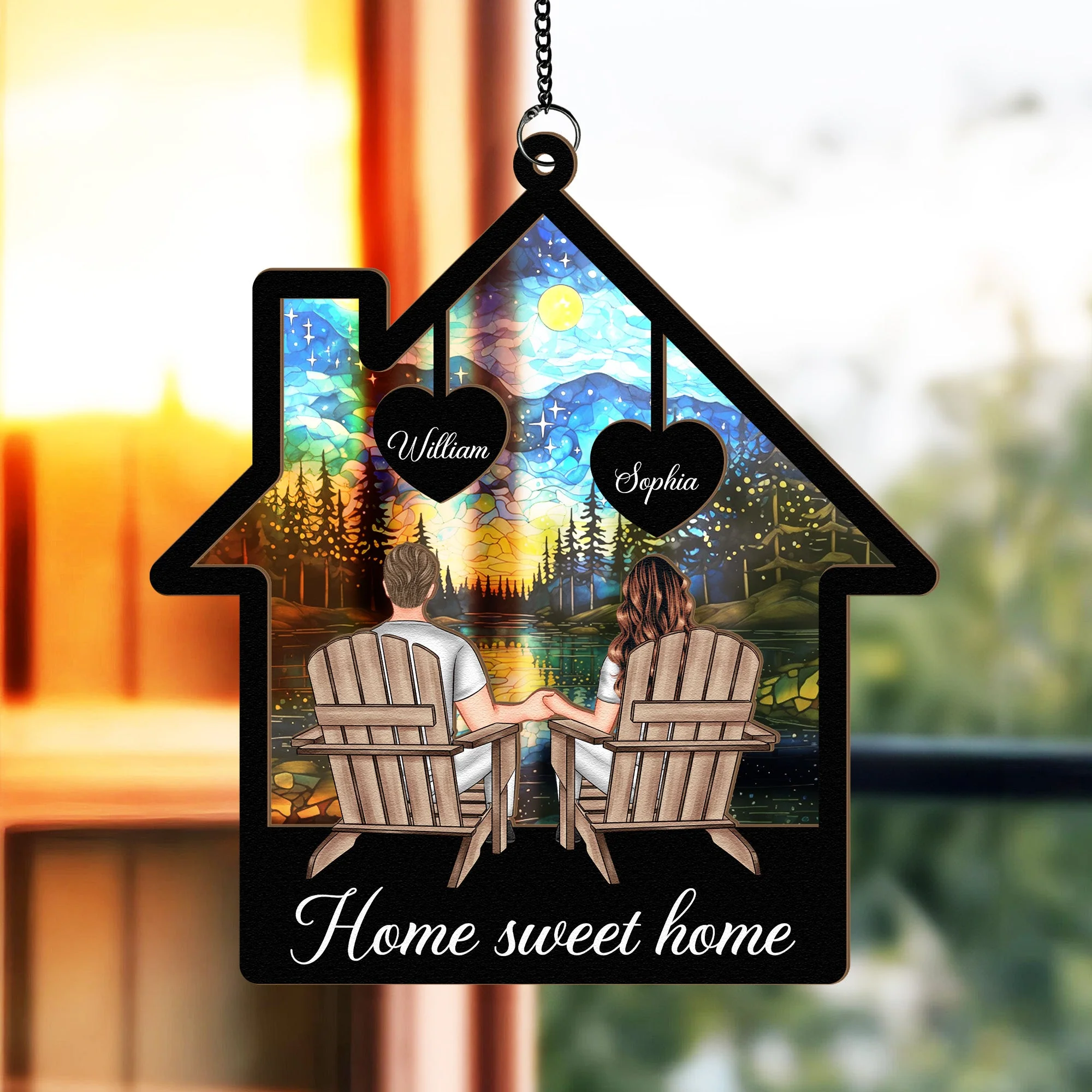 Home Sweet Home - Personalized Window Hanging Suncatcher Ornament - Image 3
