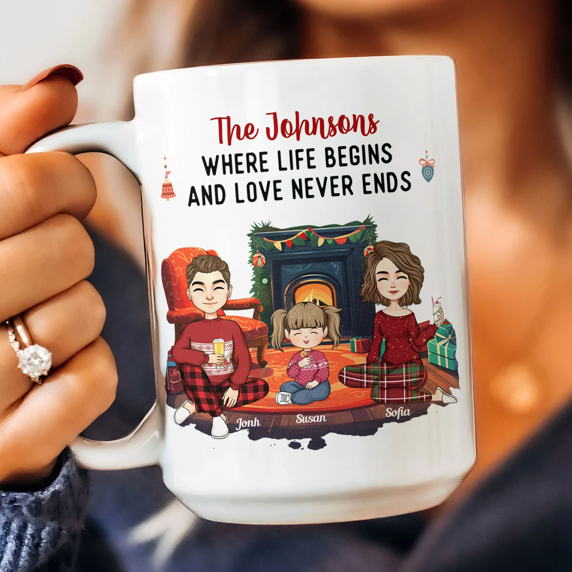Home Where Life Begins  And Love Never Ends - Personalized Mug - Image 2