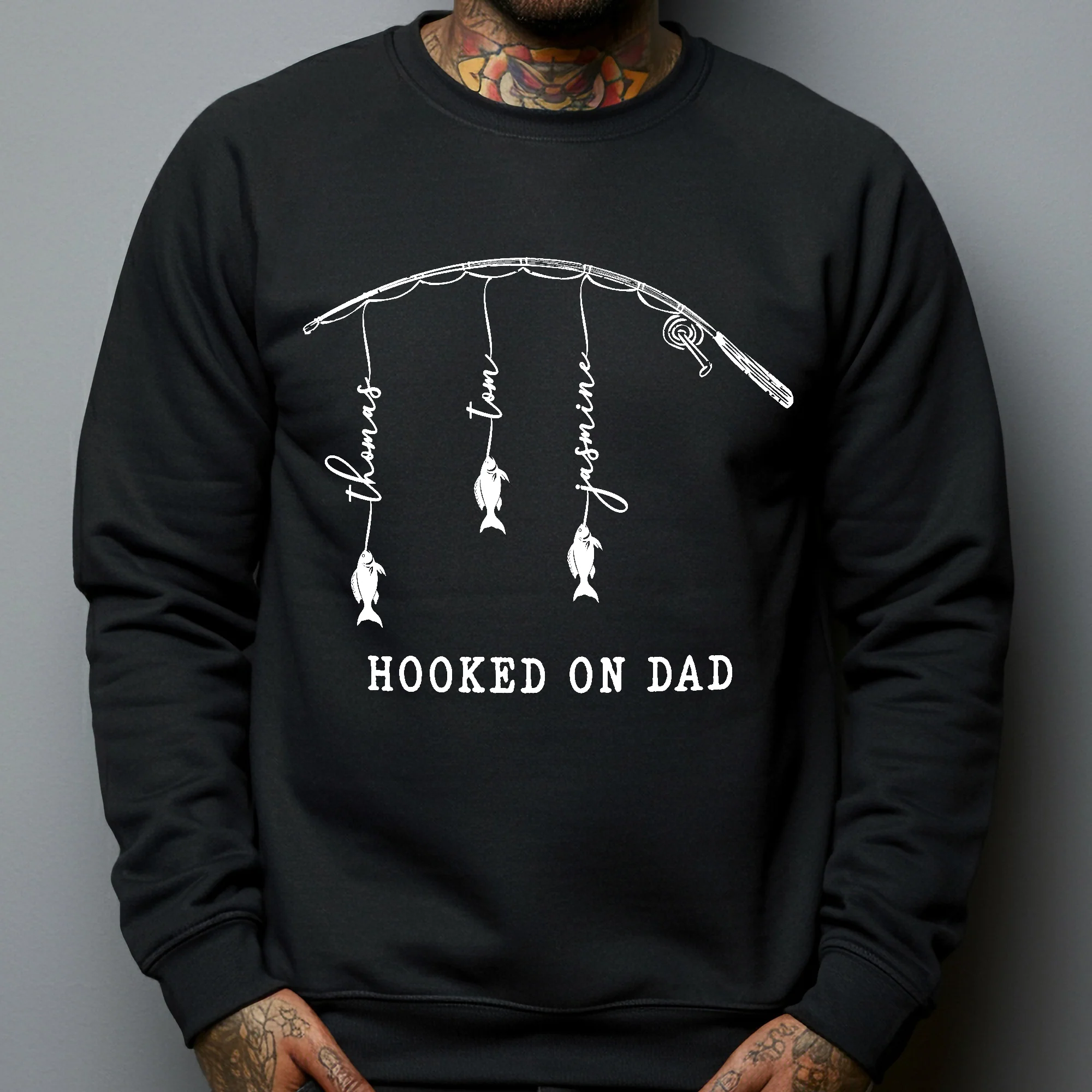 Hooked On Dad, Grandpa - Personalized Shirt - Image 4
