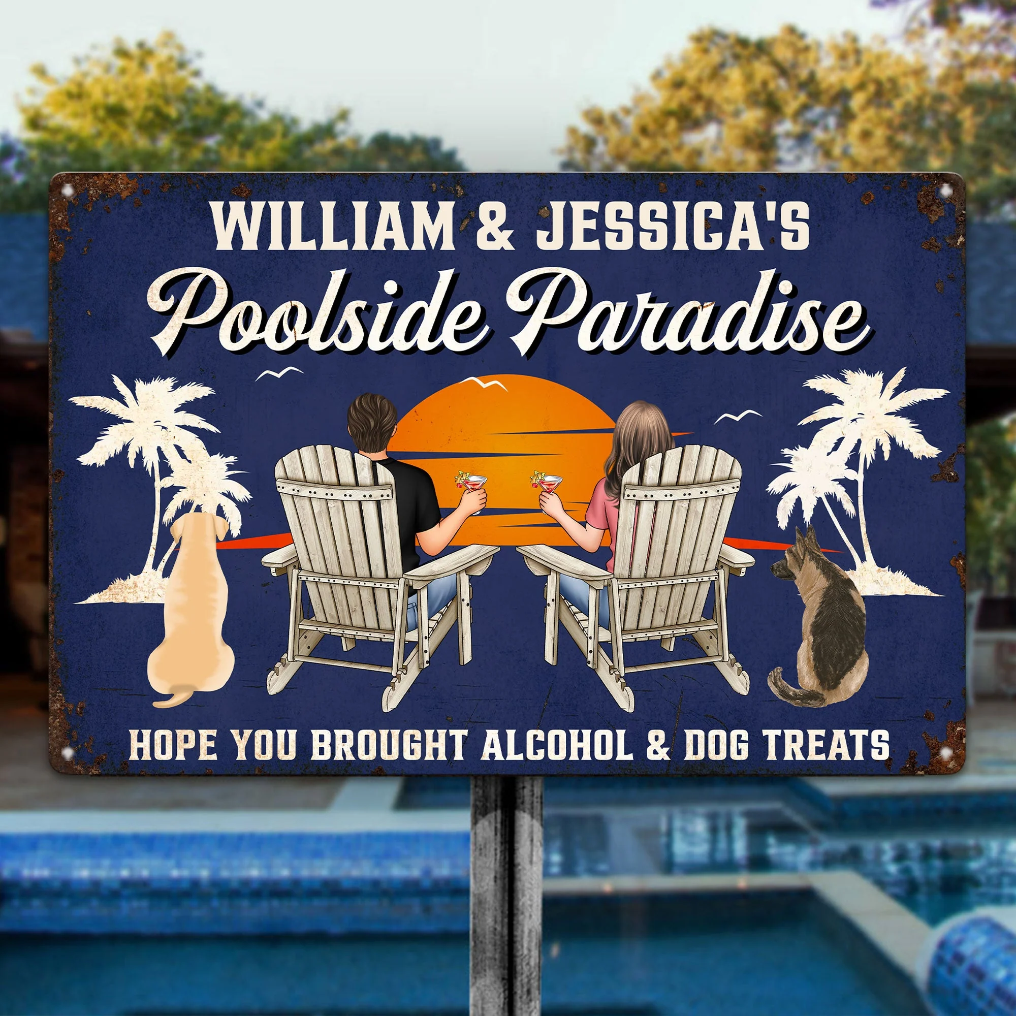Hope You Brought Alcohol And Dog Treats - Personalized Metal Sign - Image 3